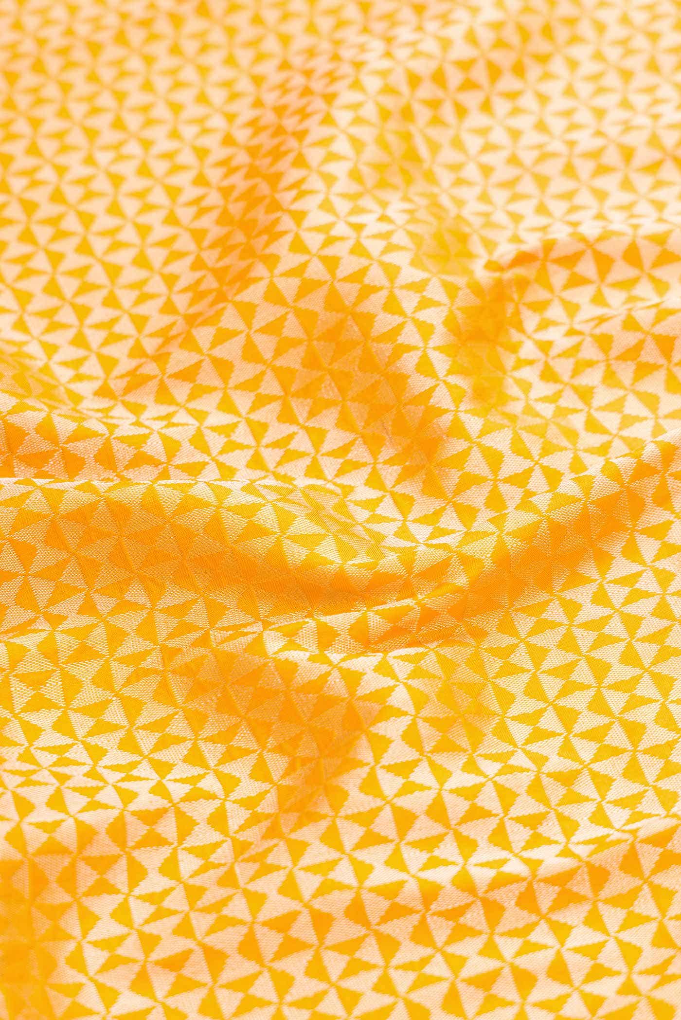 Mustard Banarasi Silk Saree - Image 3