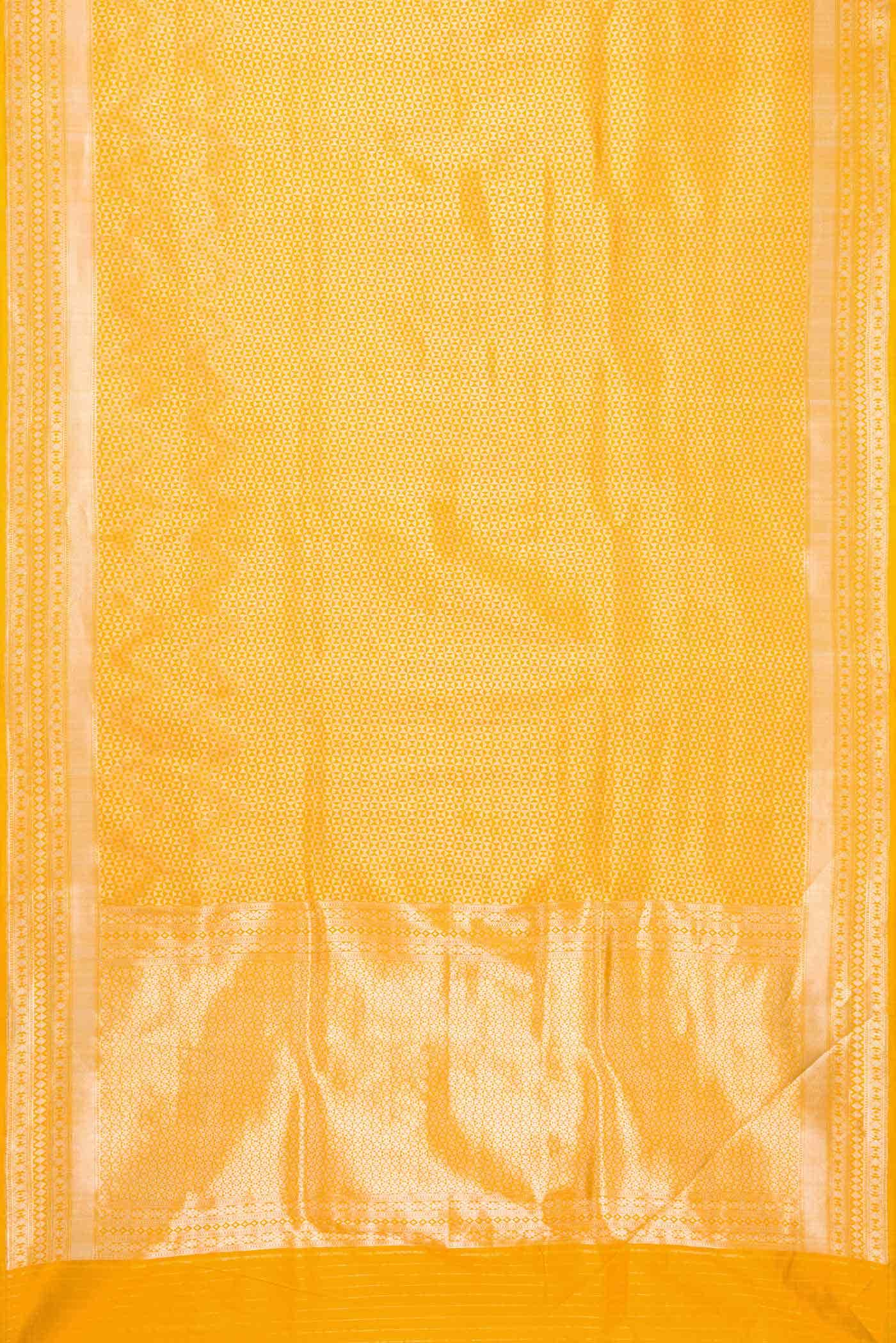 Mustard Banarasi Silk Saree - Image 4