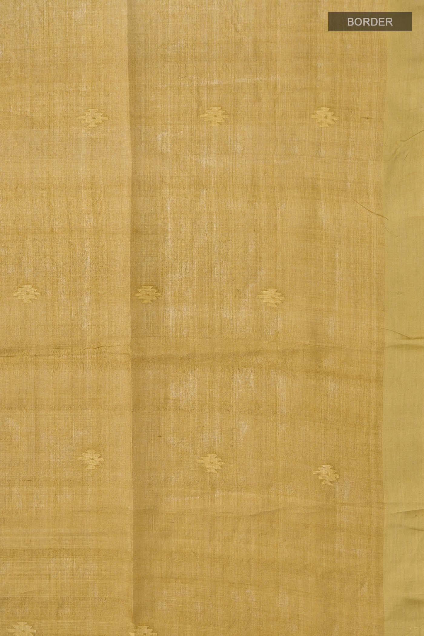 Mustard Bhagalpuri Tussar Silk Saree - Image 3