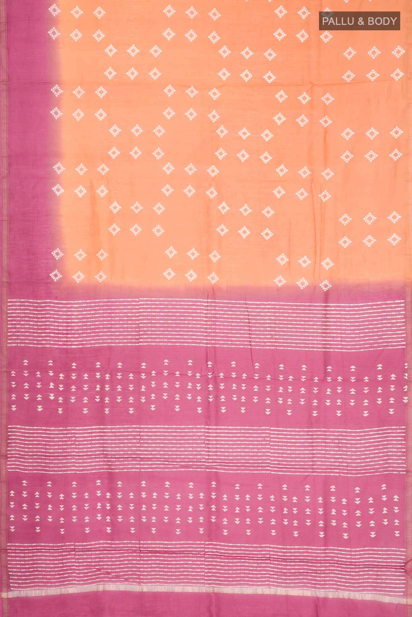 Mustard Chanderi Silk Cotton Saree - Image 2