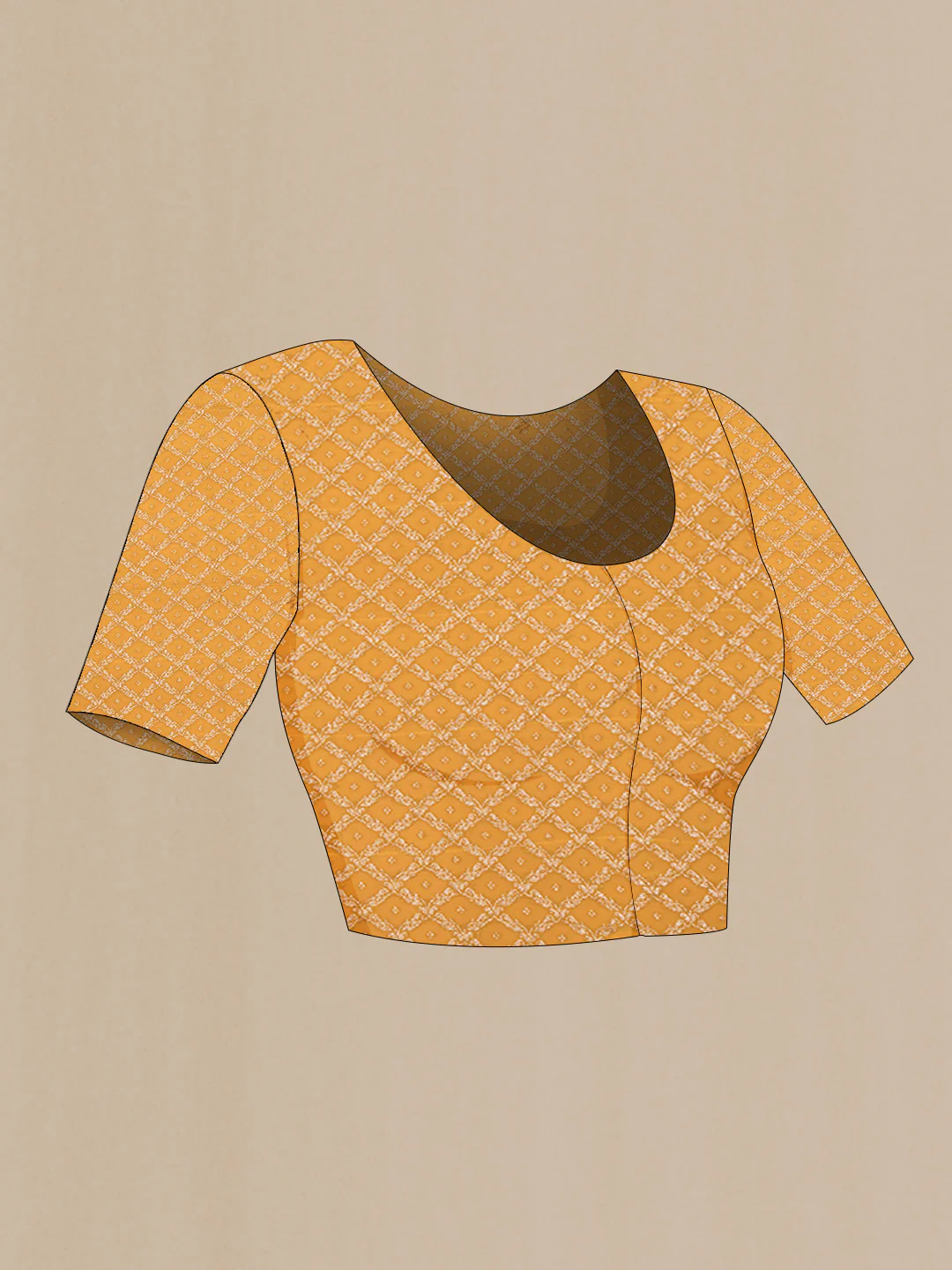 Mustard Dual Tone Banarasi Georgette Saree - Image 4