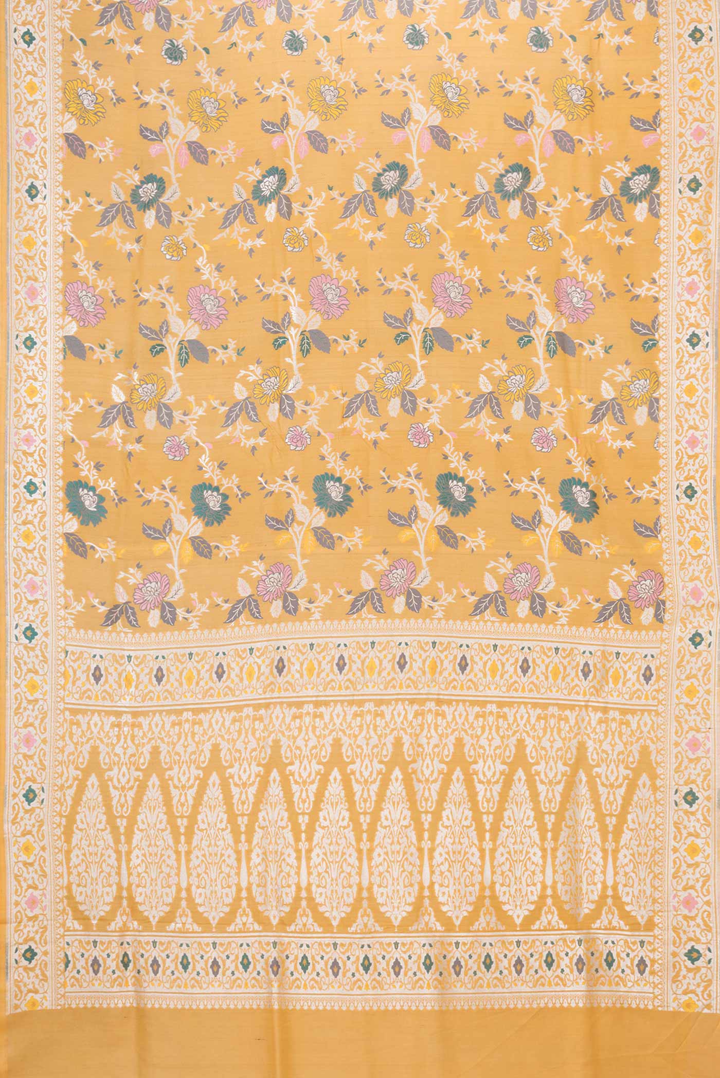 Mustard Dual Tone Banarasi Silk Saree - Image 6