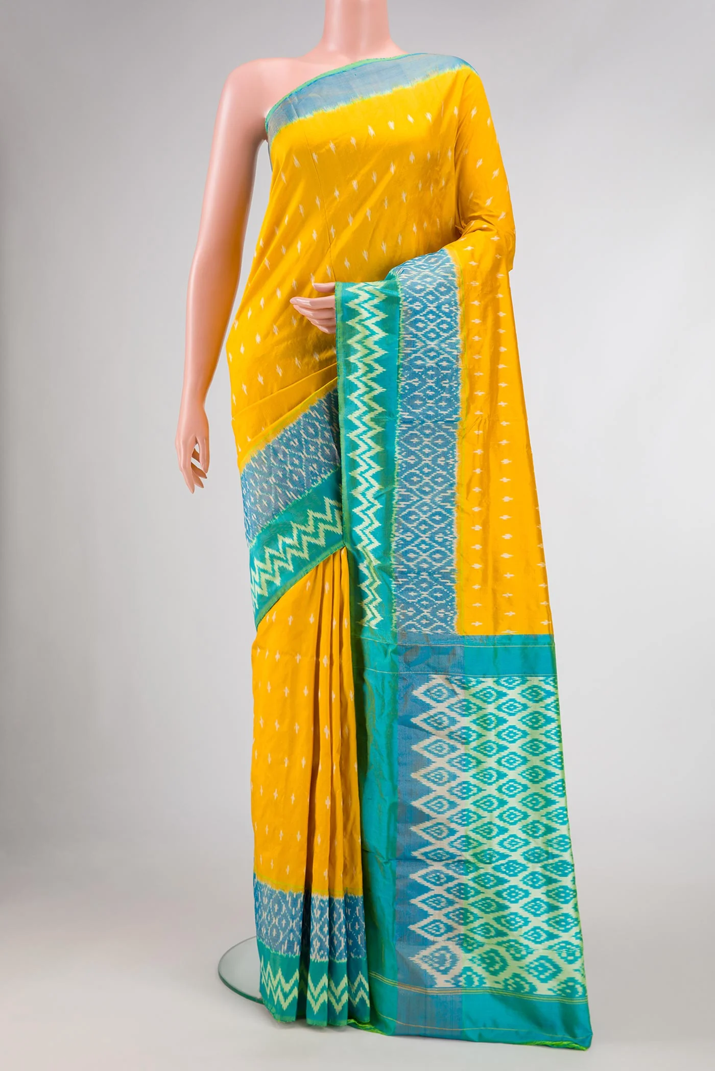 Yellow Pochampally Silk Saree