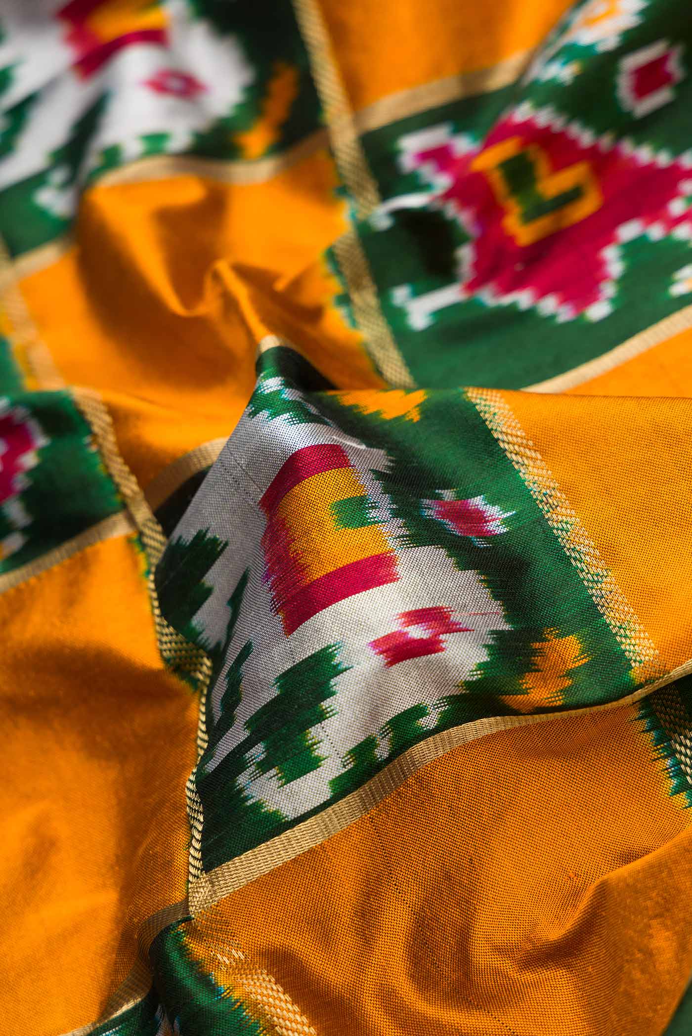 Multi Color Pochampally Silk Saree - Image 2