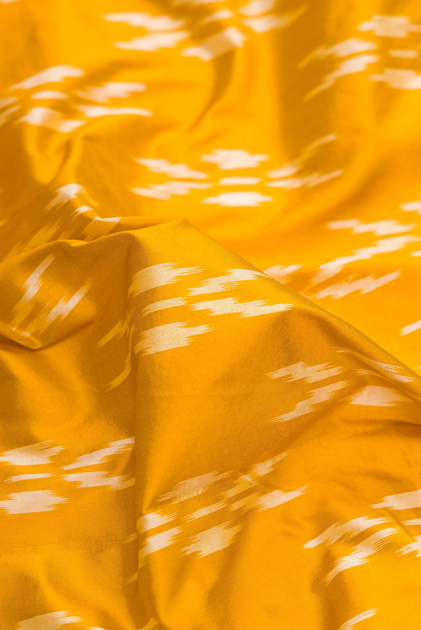 Mustard Pochampally Silk Saree - Image 2