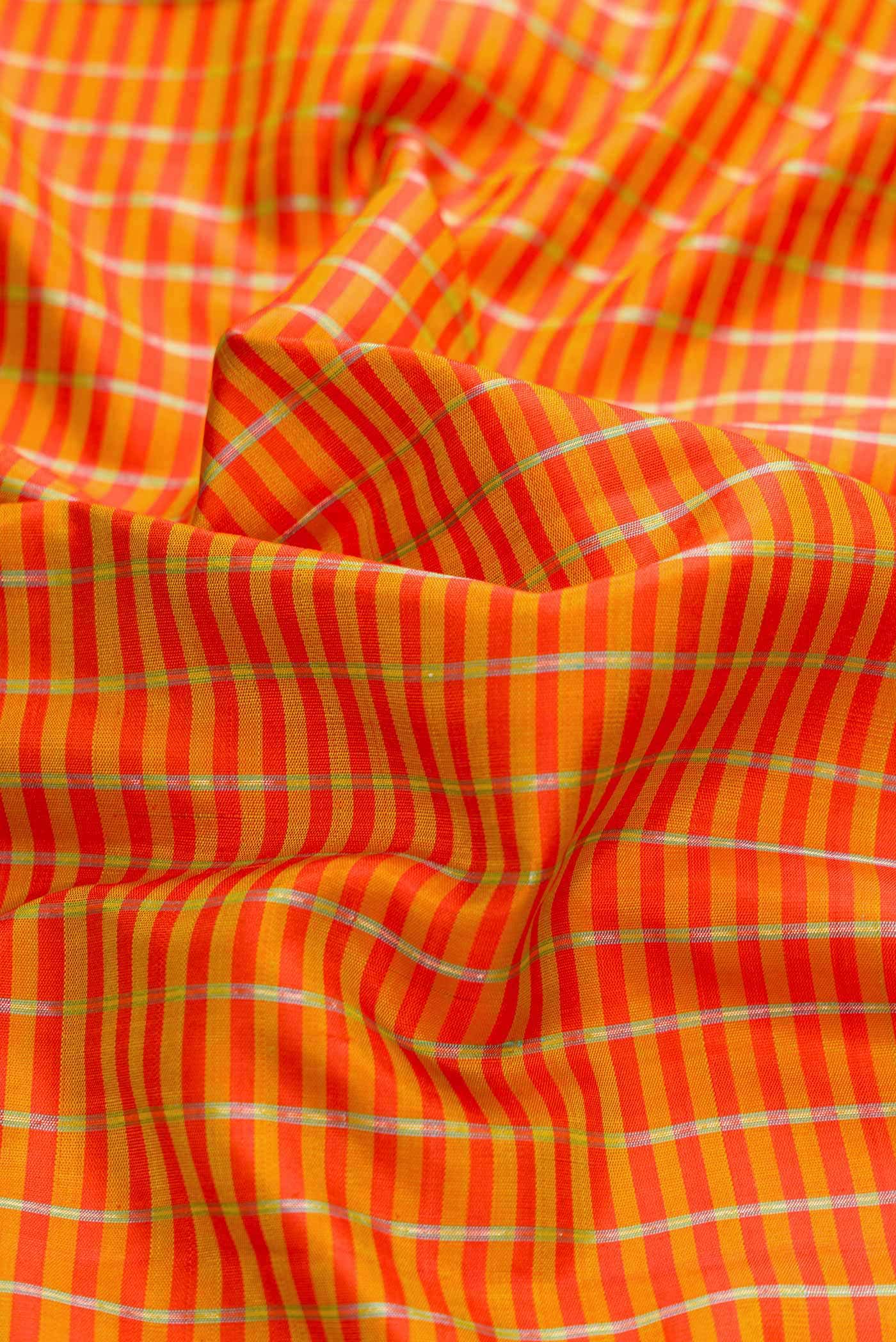 Mustard Dual Tone Gadwal Silk Saree - Image 2
