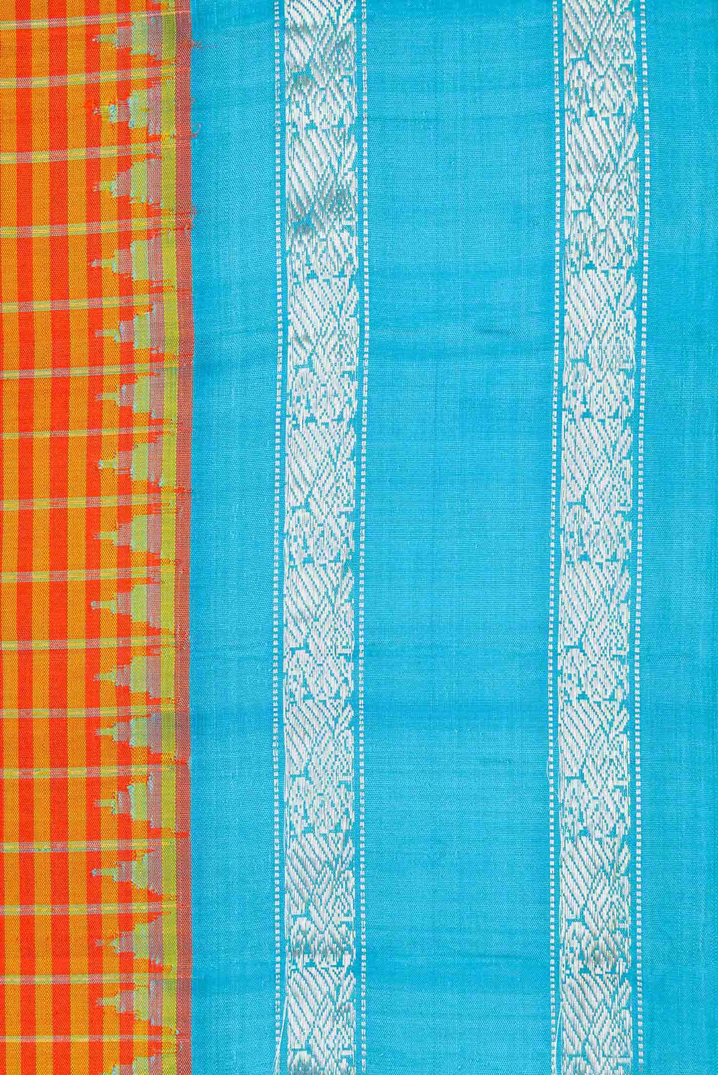 Mustard Dual Tone Gadwal Silk Saree - Image 3