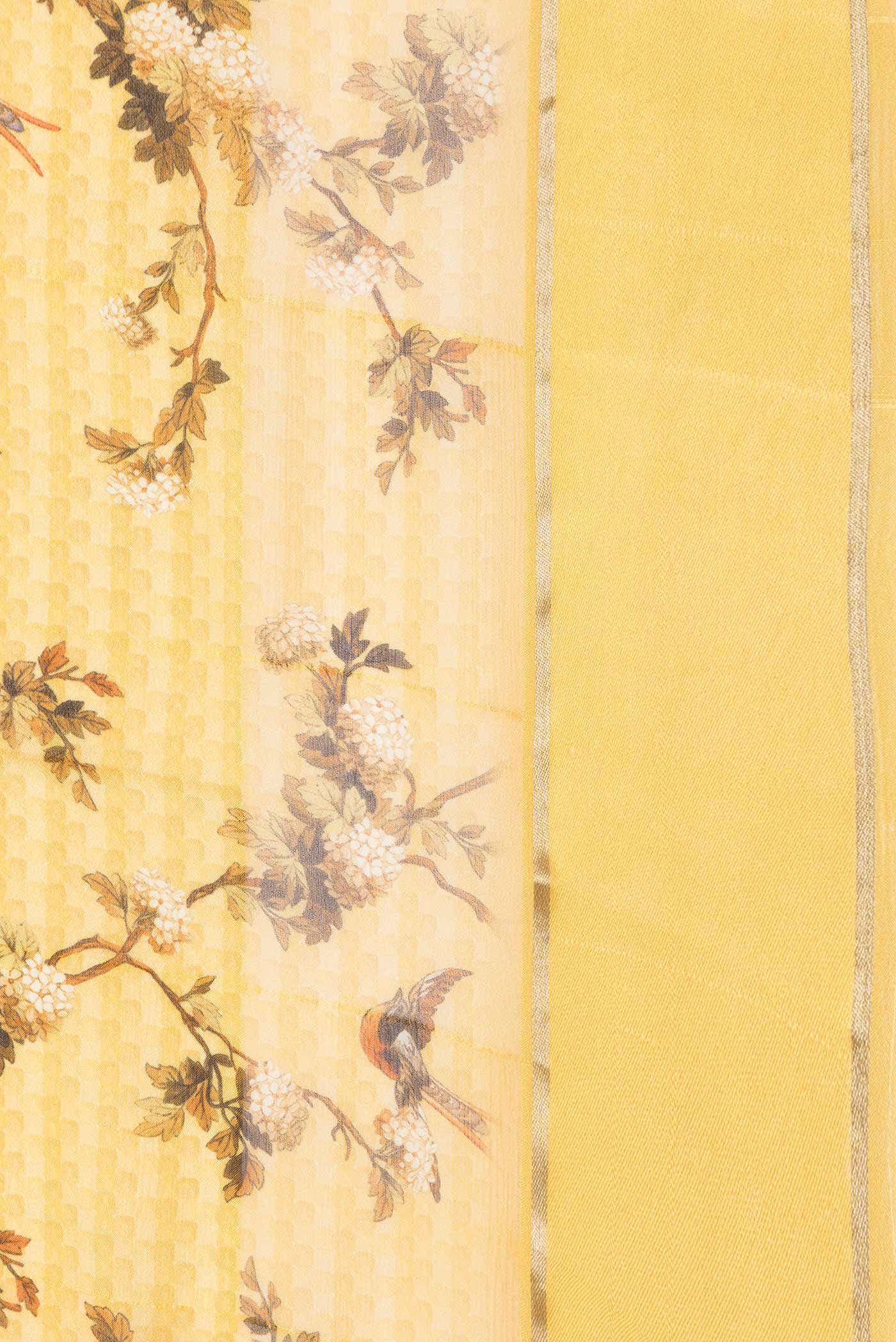 Mustard Dual Tone Georgette Saree - Image 3