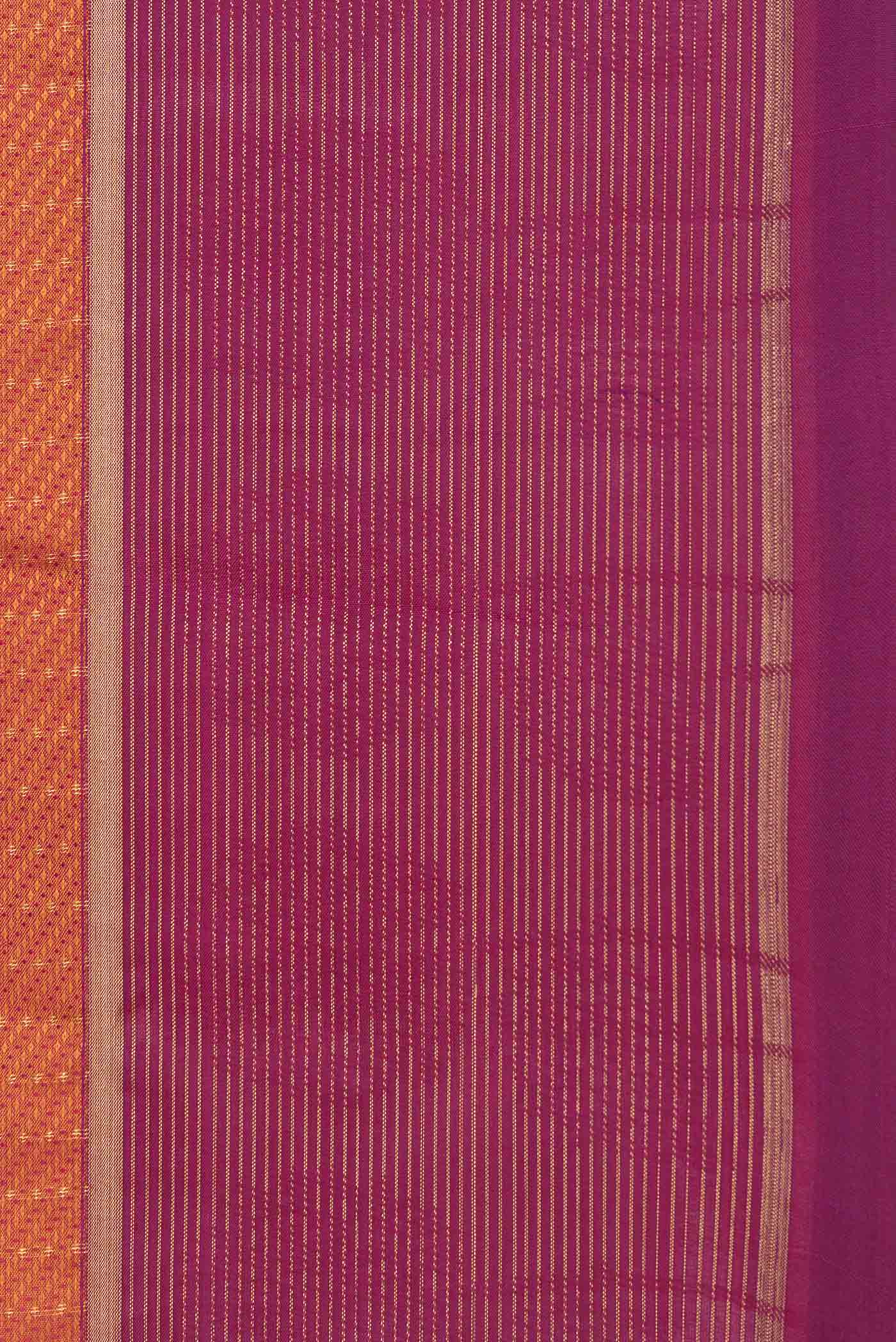 Mustard Dual Tone Kanchipuram Saree - Image 3