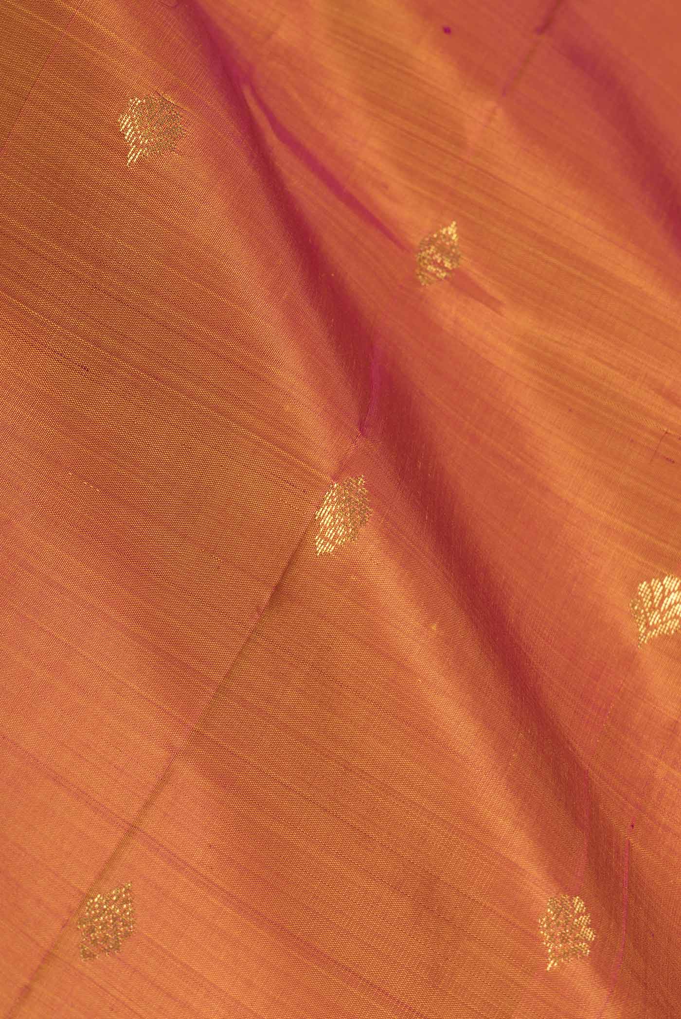 Mustard Dual Tone Kanchipuram Saree - Image 2
