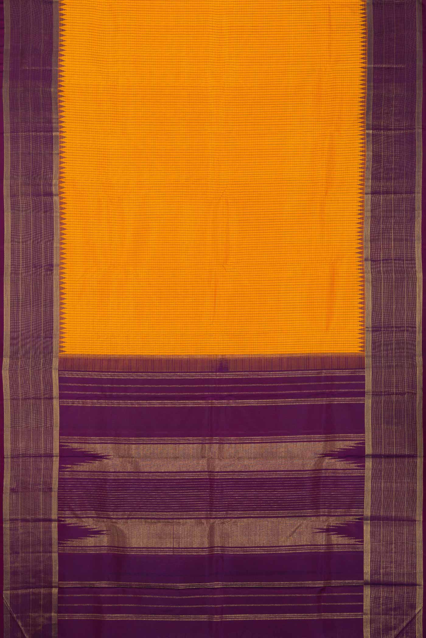 Mustard Dual Tone Kanjivaram Saree - Image 6