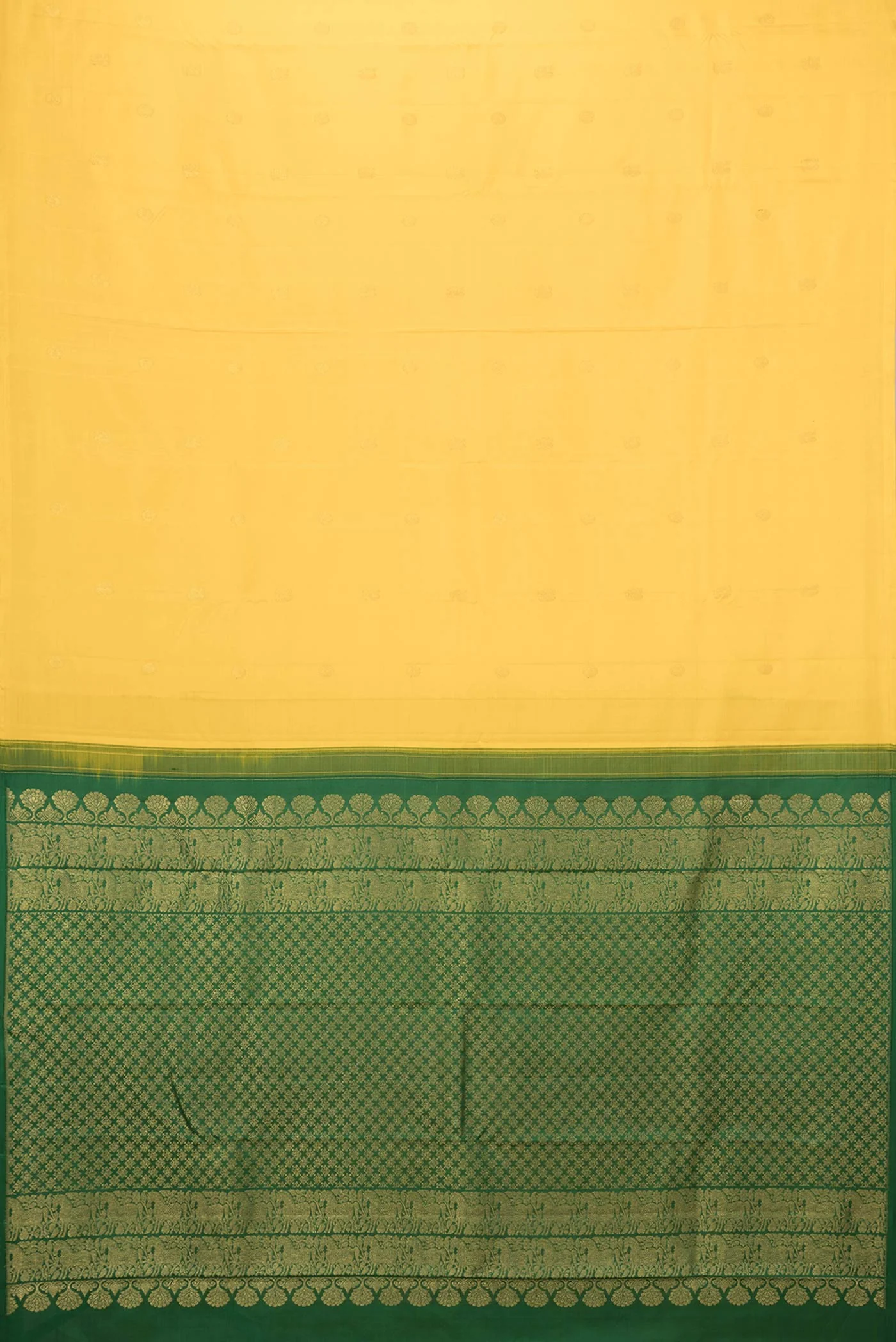 Mustard Dual Tone Kanchipuram Saree - Image 6