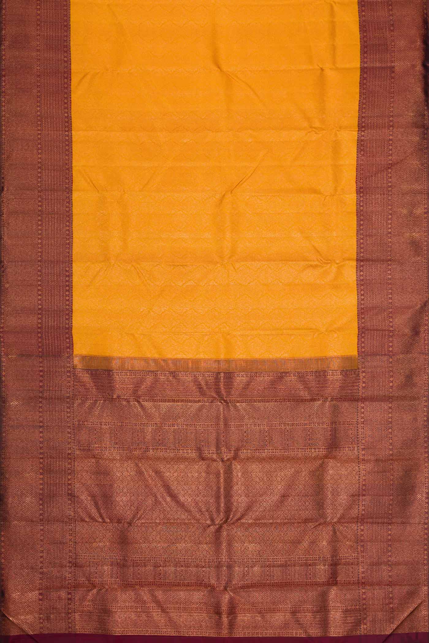Mustard Dual Tone Kanchipuram Silk Saree - Image 6