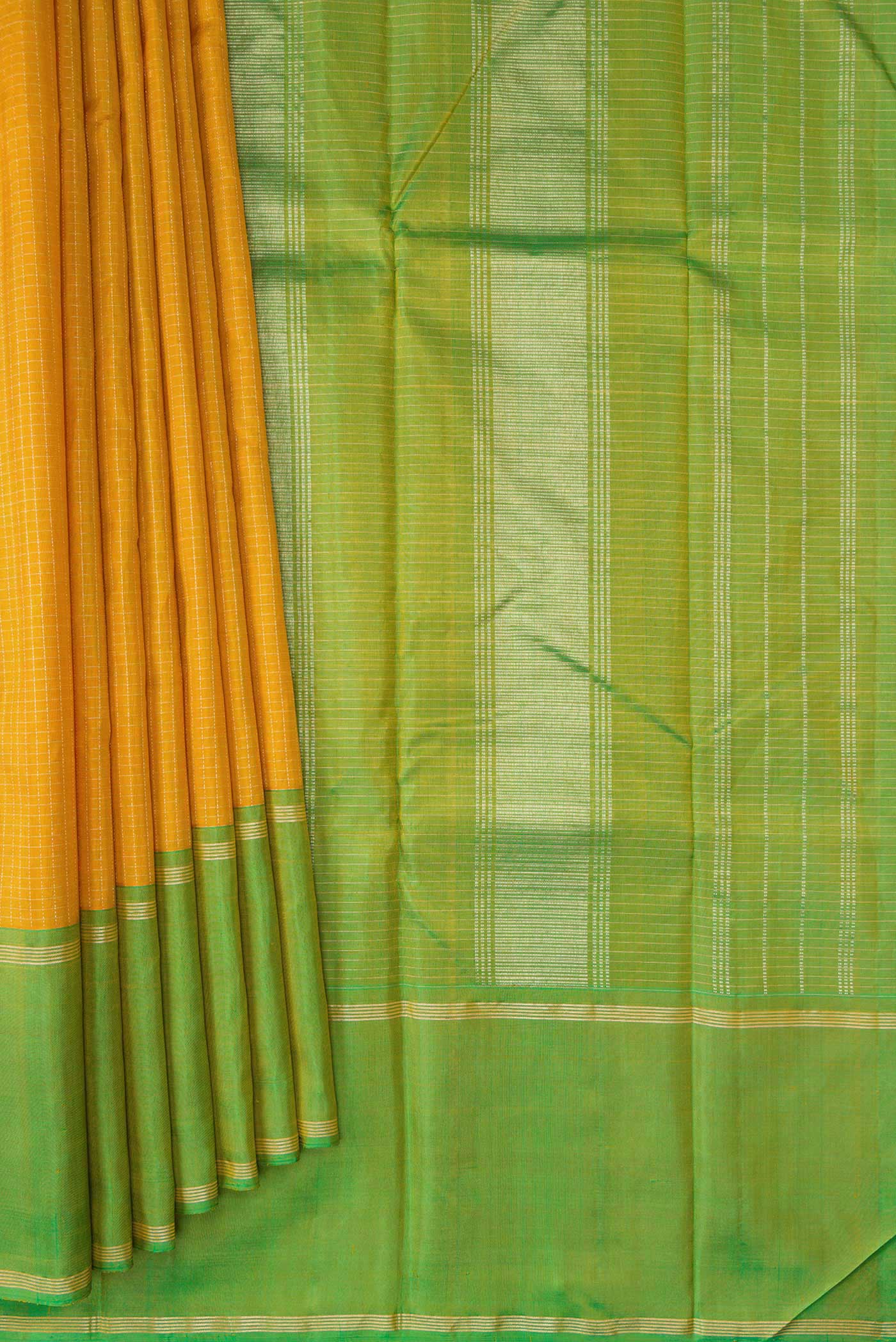 Yellow Kanchipuram Silk Saree - Image 4