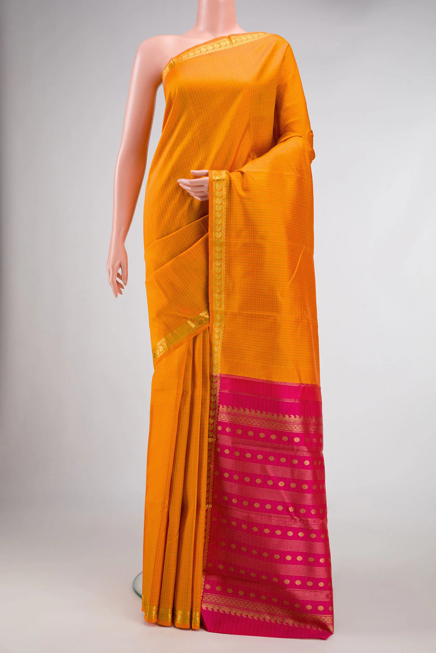 Mustard Kanchipuram Silk Saree