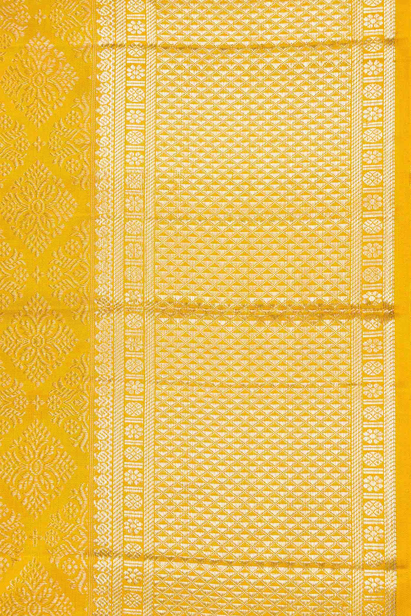Mustard Dual Tone Kanchipuram Silk Saree - Image 3