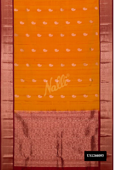 Mustard Dual Tone Kanchipuram Silk Saree