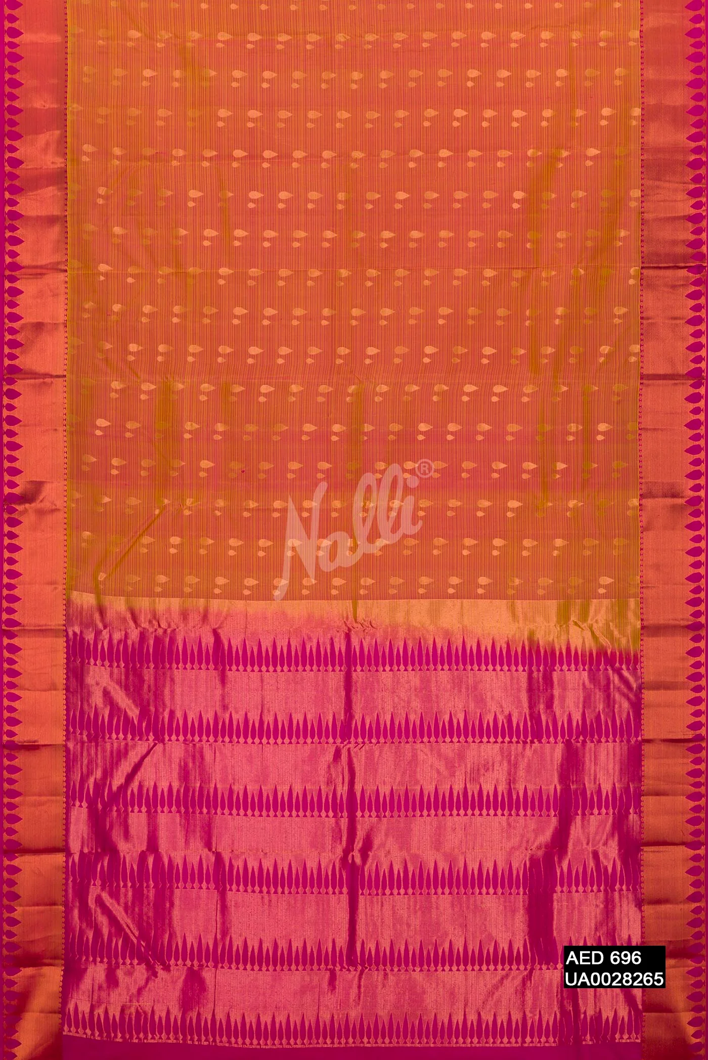 Mustard Dual Tone Kanchipuram Silk Saree