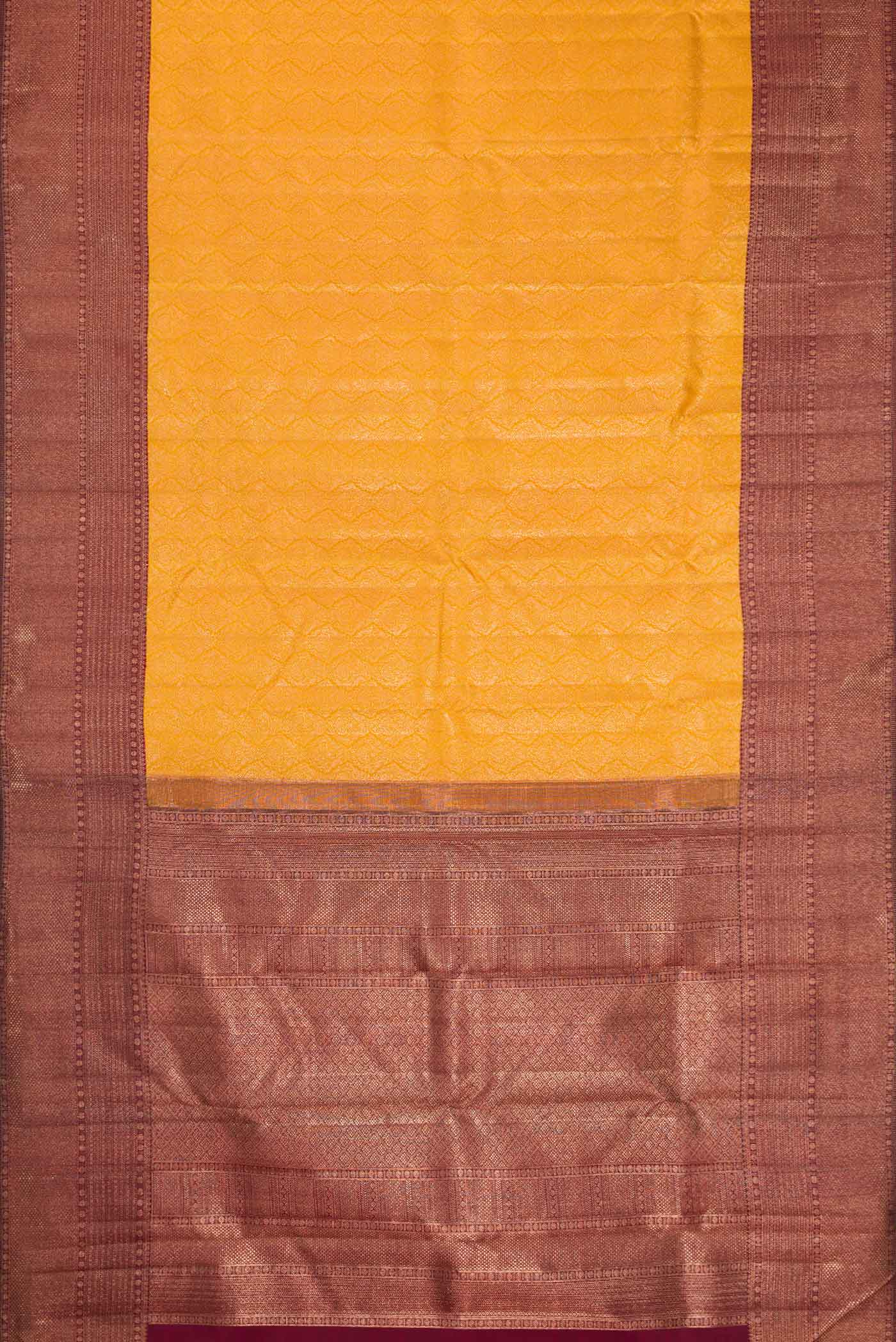 Mustard Dual Tone Kanchipuram Silk Saree - Image 6