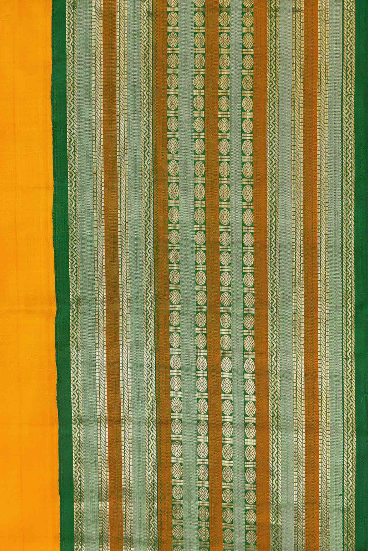 Mustard Dual Tone Kanjivaram Silk Saree - Image 3