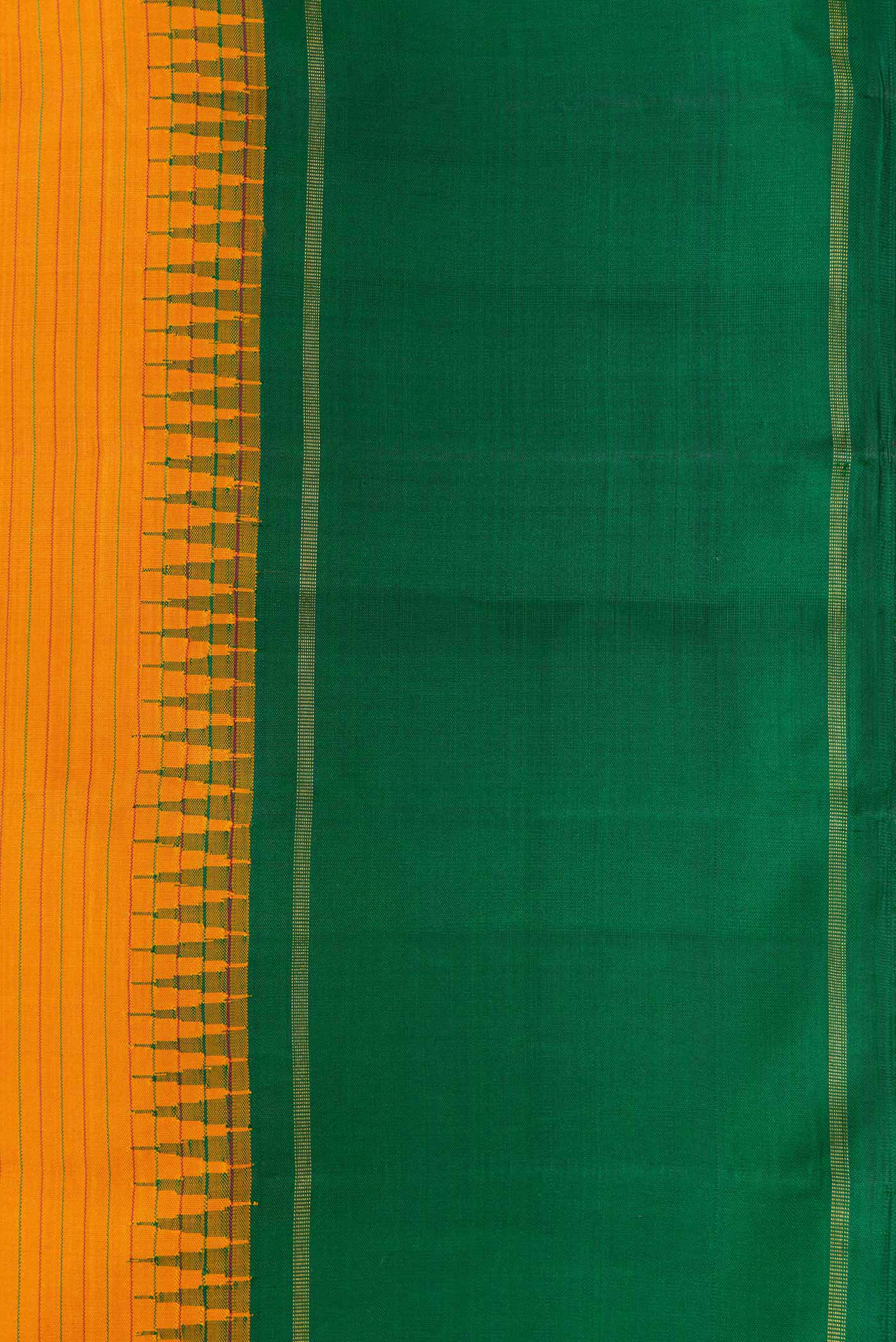 Mustard Dual Tone Kanchipuram Silk Saree - Image 3