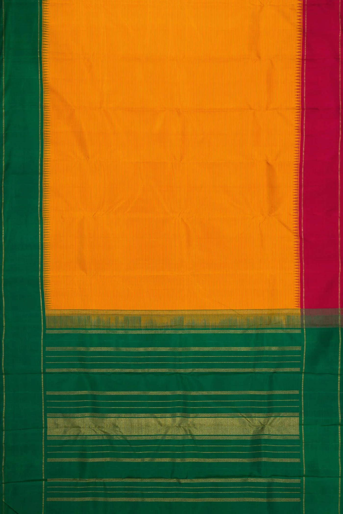 Mustard Dual Tone Kanchipuram Silk Saree - Image 6