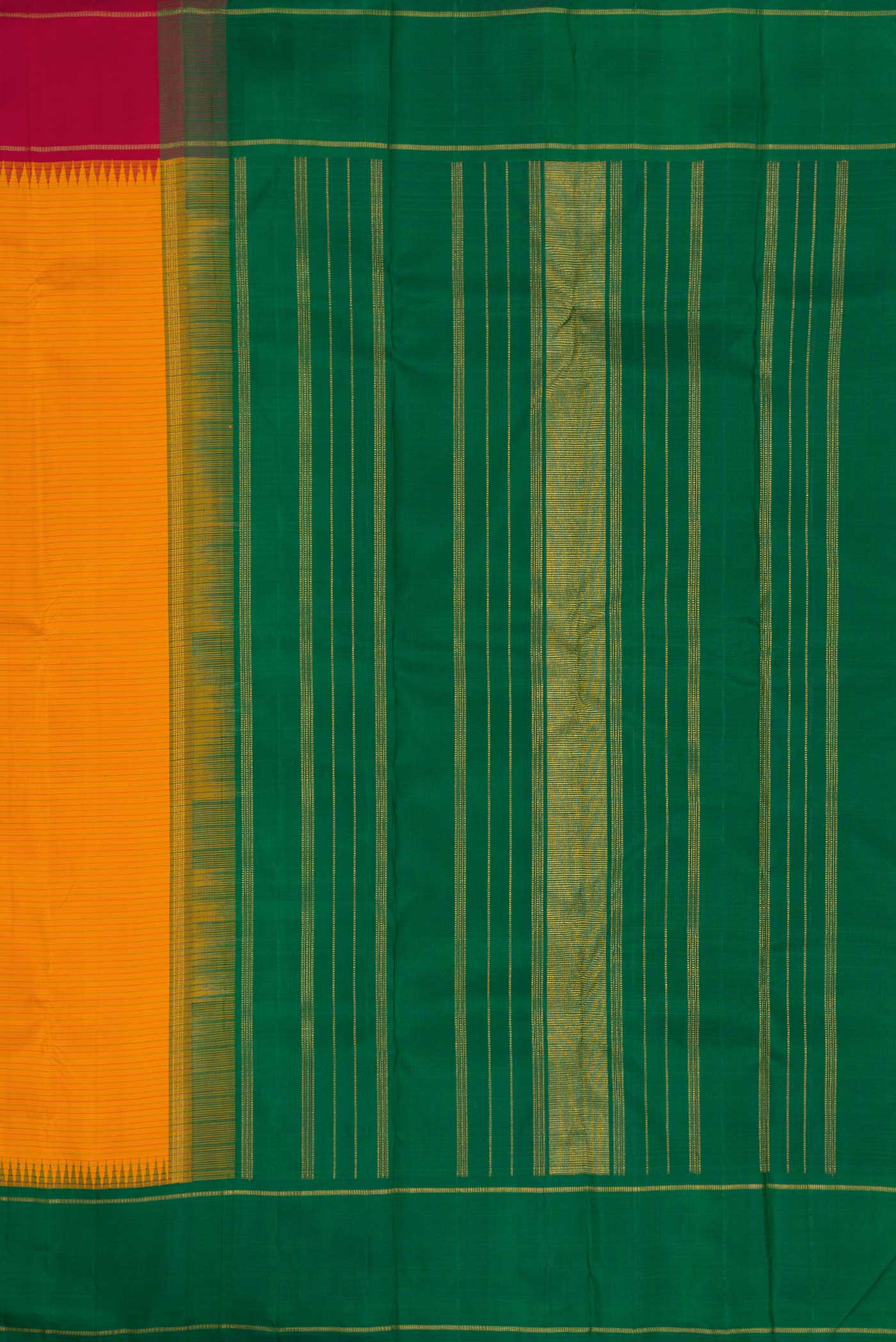 Mustard Dual Tone Kanchipuram Silk Saree - Image 7