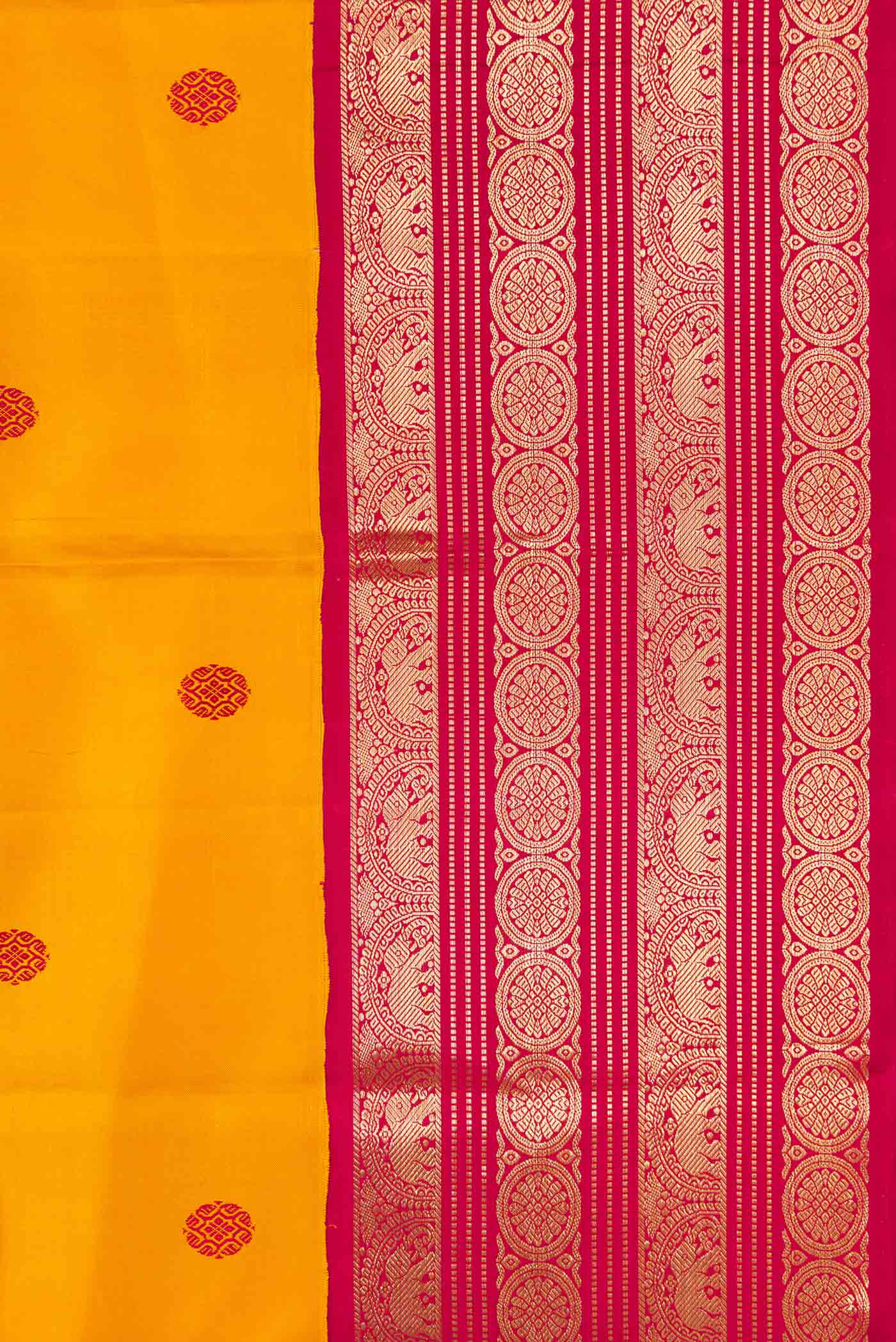Mustard Dual Tone Kanjivaram Silk Saree - Image 3