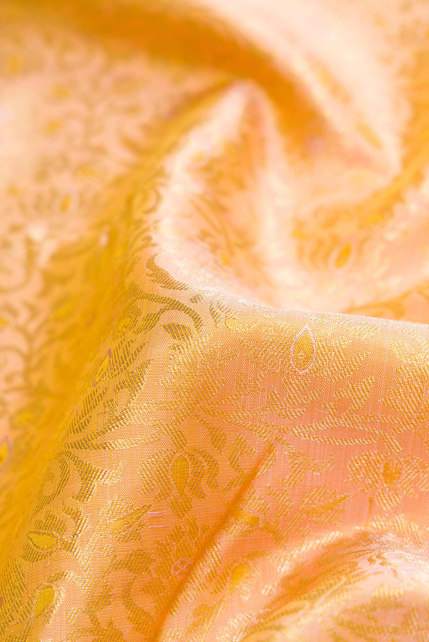 Mustard Dual Tone Kanchipuram Silk Saree - Image 2