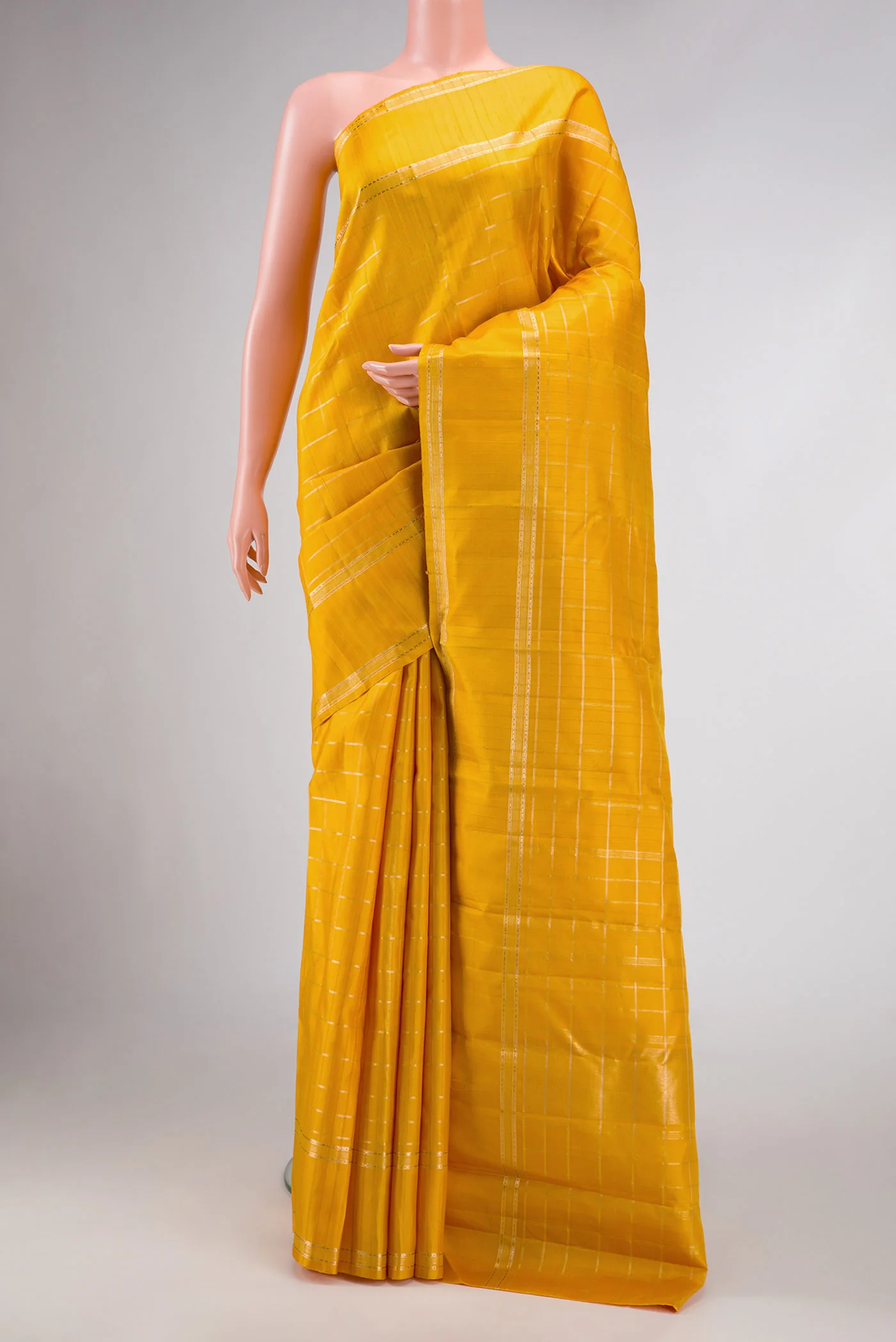 Mustard Dual Tone Kanchipuram Silk Saree