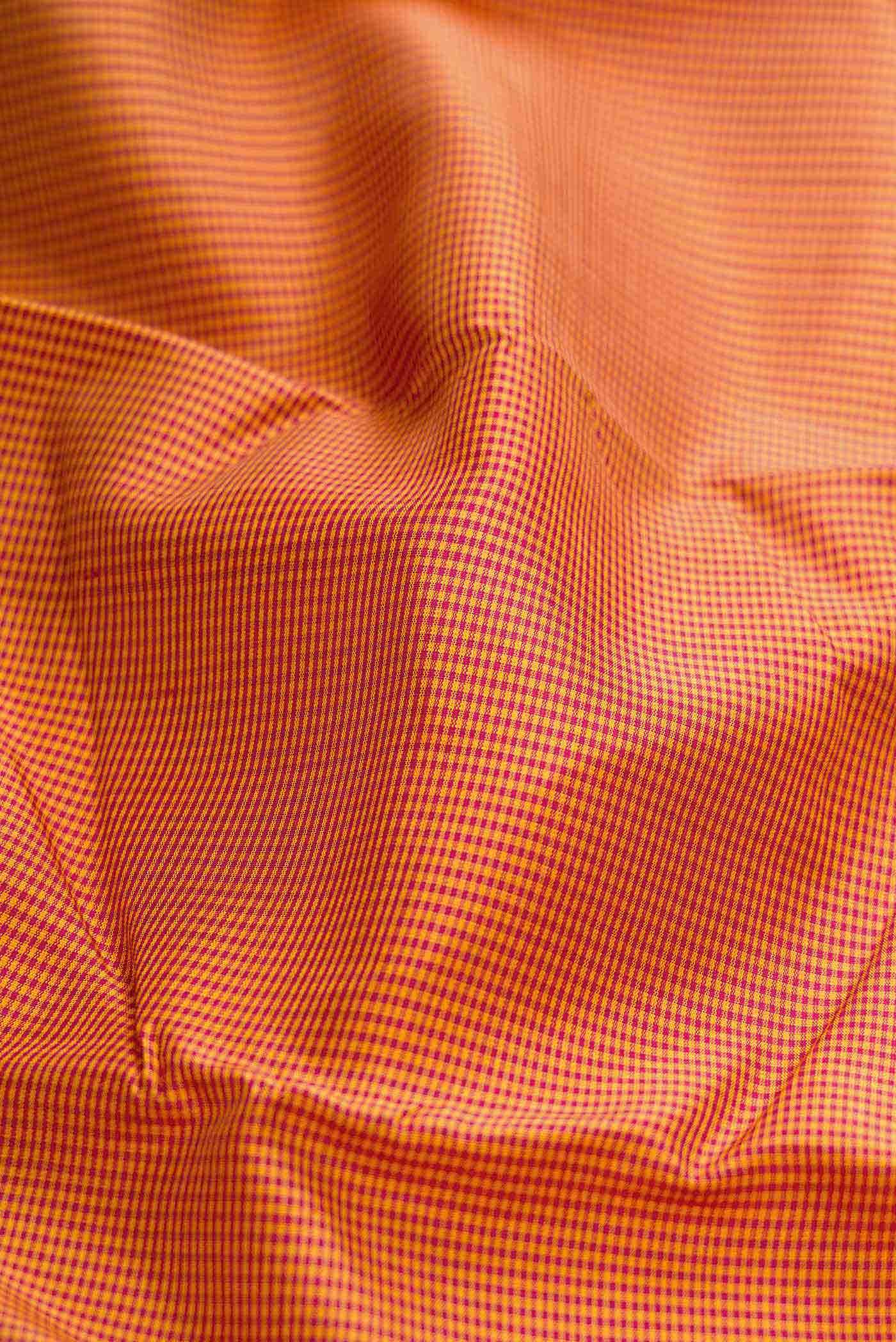 Pure Silk Pure Zari Mustard Dual Tone Kanchipuram Saree - Image 3