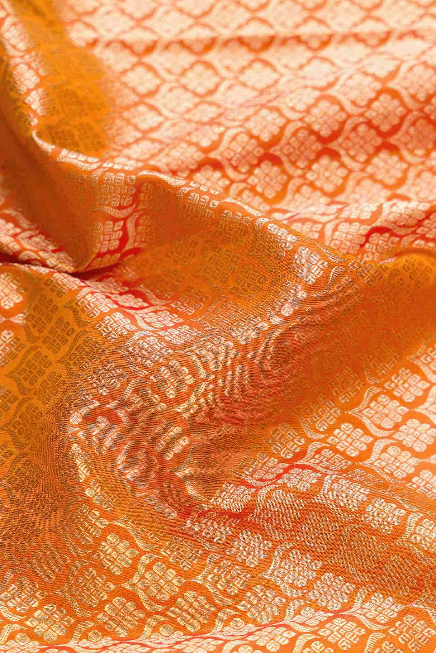 Mustard Dual Tone Kanjivaram Silk Saree - Image 3