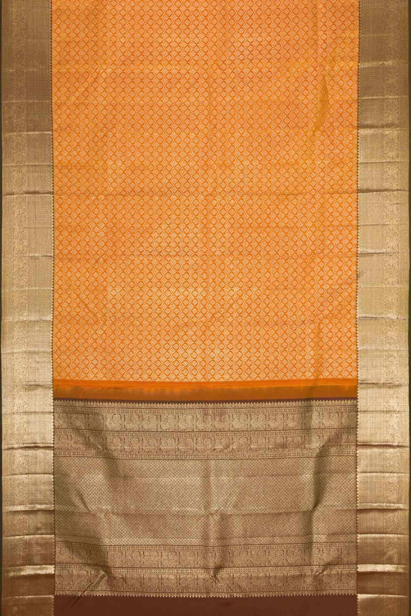 Mustard Dual Tone Kanjivaram Silk Saree - Image 4