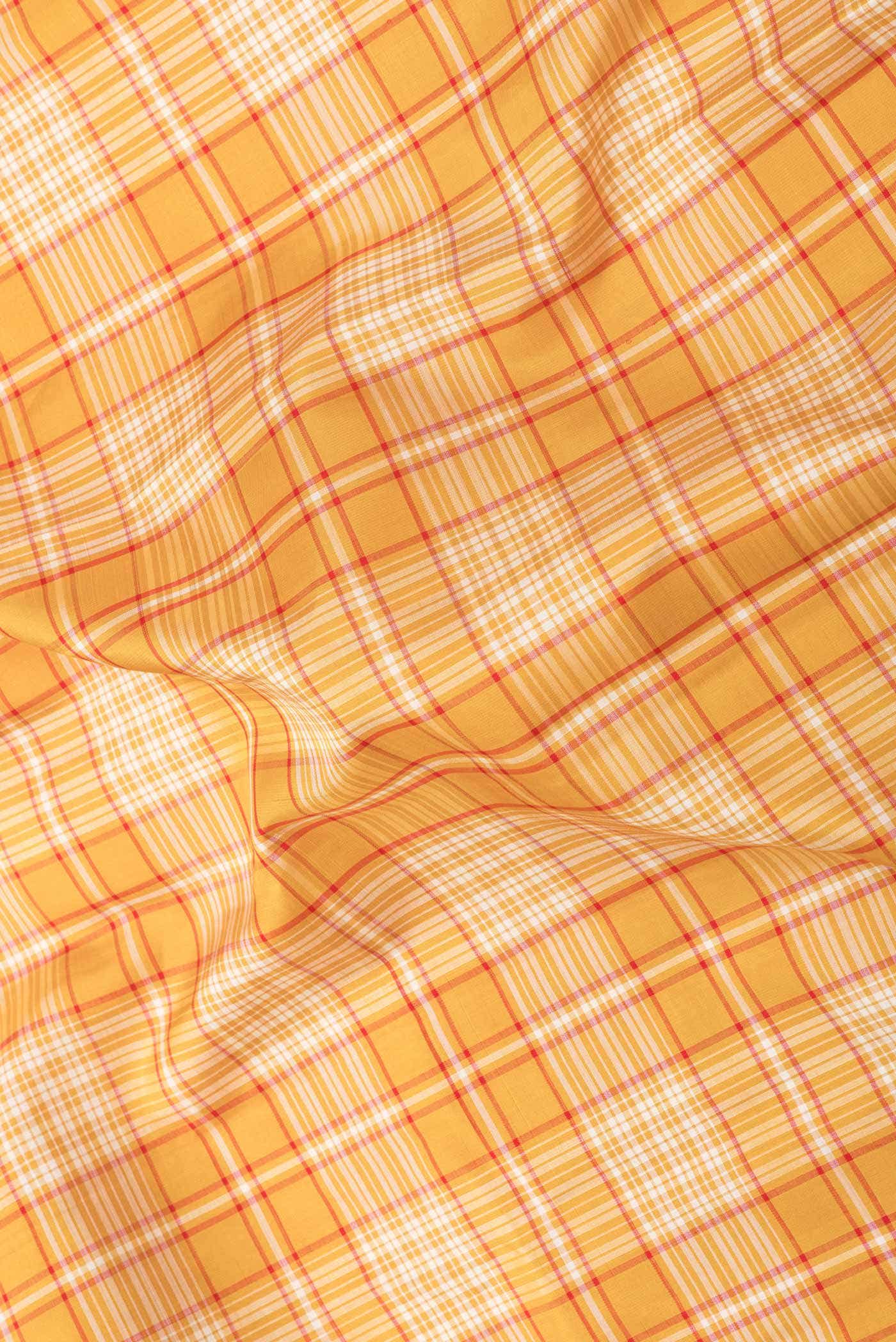 Pure Silk Pure Zari Mustard Dual Tone Kanjivaram Saree - Image 3