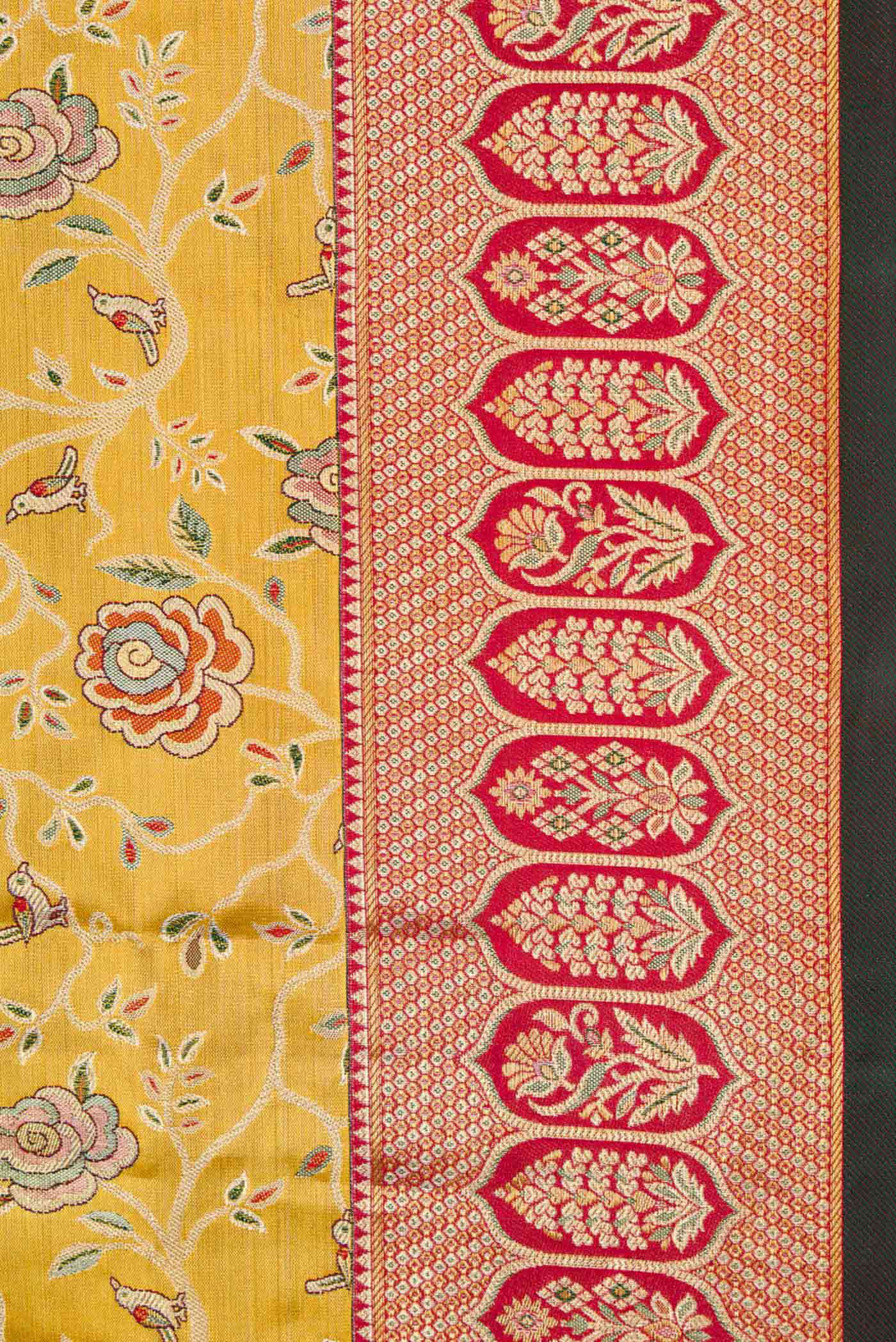 Mustard Dual Tone Kanchipuram Tissue Silk Saree - Image 3