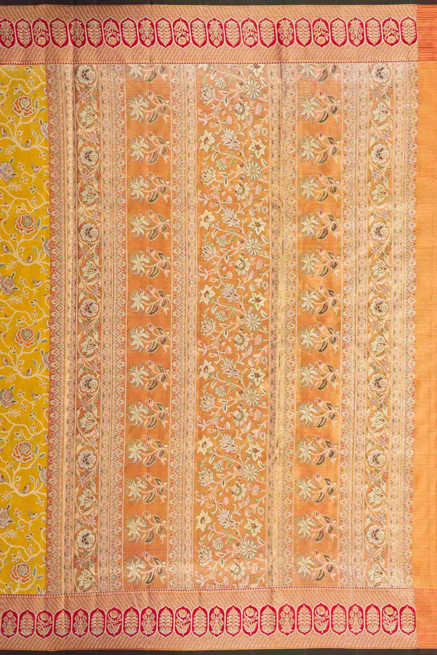 Mustard Dual Tone Kanchipuram Tissue Silk Saree - Image 7