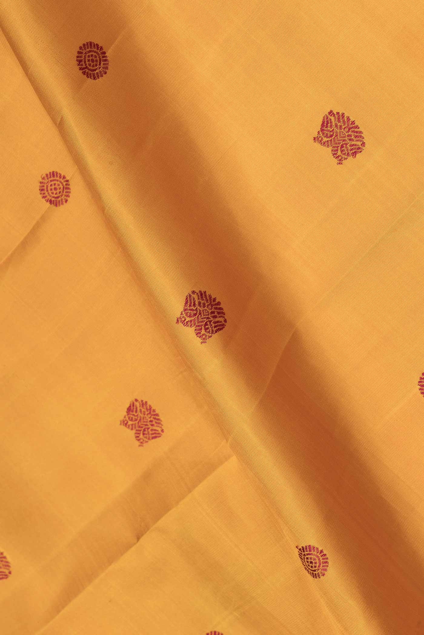 Mustard Dual Tone Kanjivaram Saree - Image 2