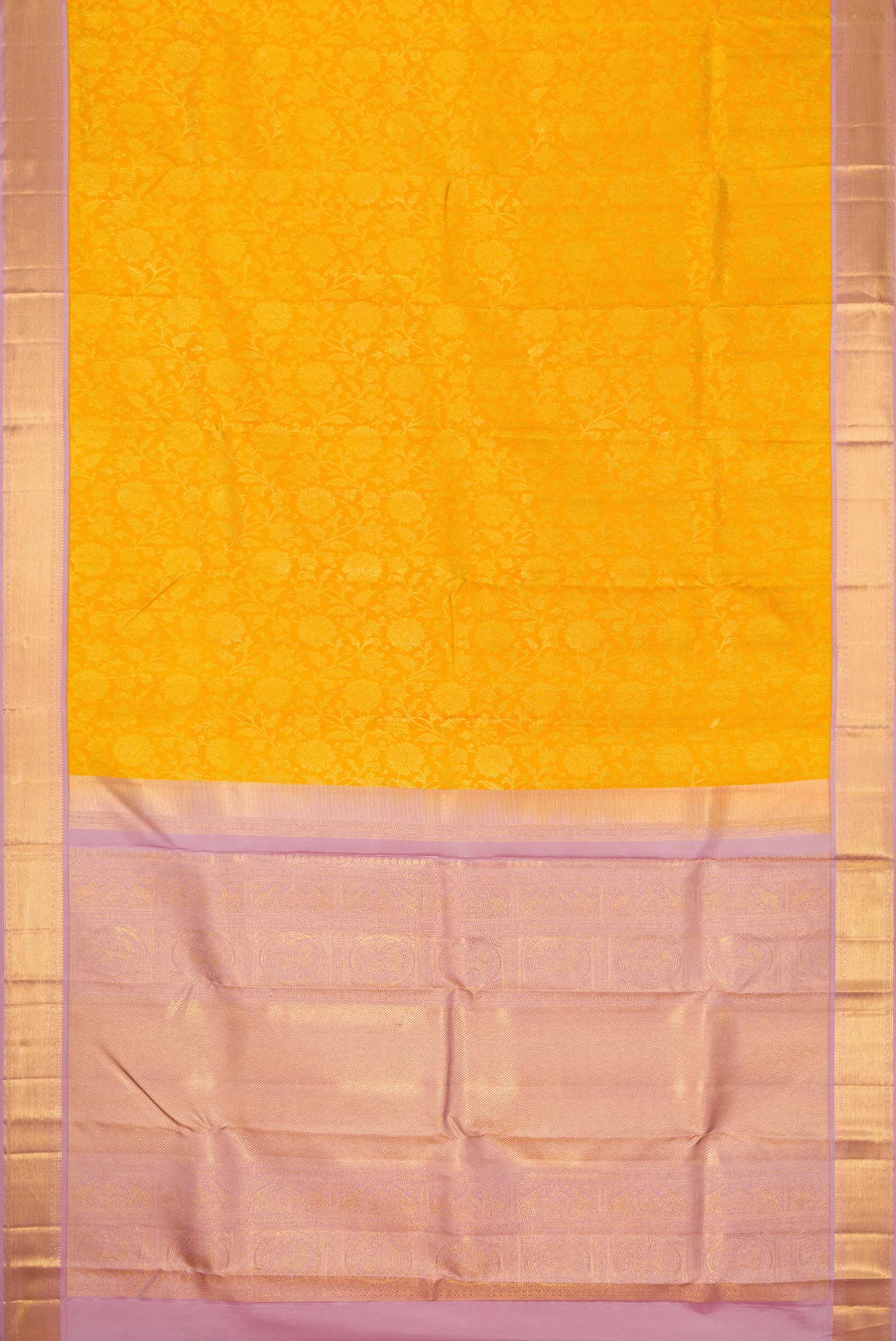 Mustard Kanjivaram Silk Saree - Image 6