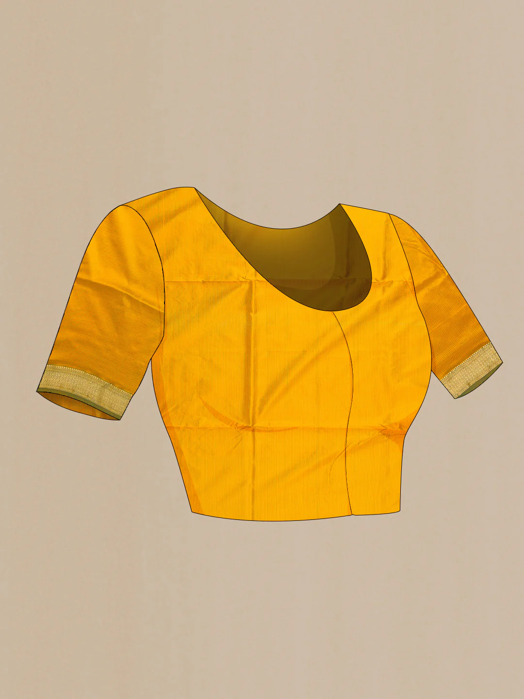 Mustard Maheshwari Silk Saree - Image 4