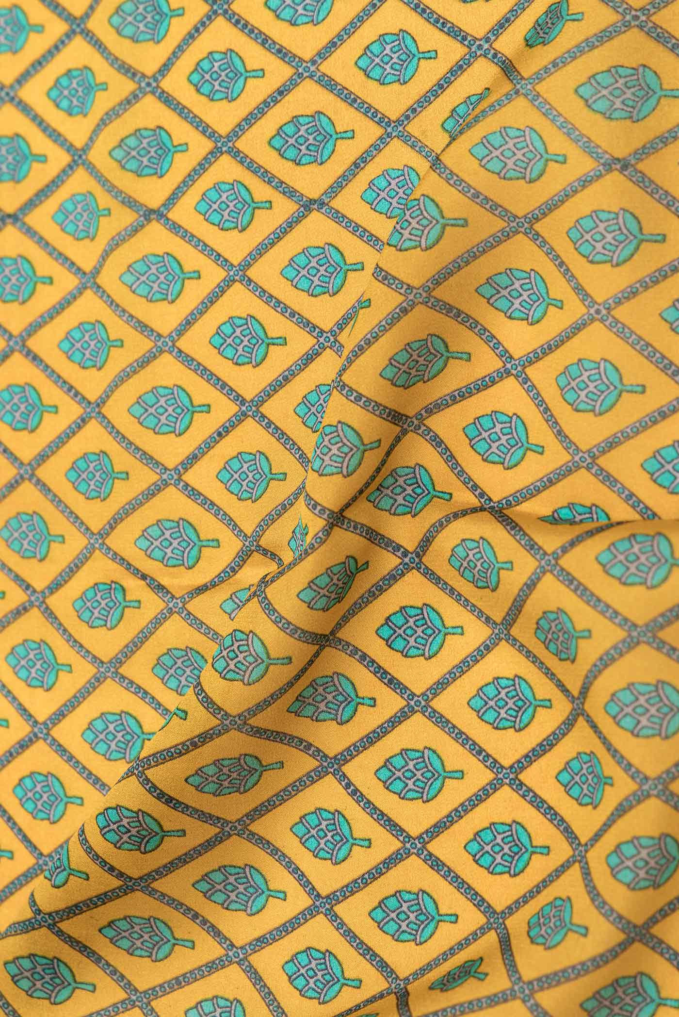 Mustard Dual Tone Mysore Crepe Saree - Image 2