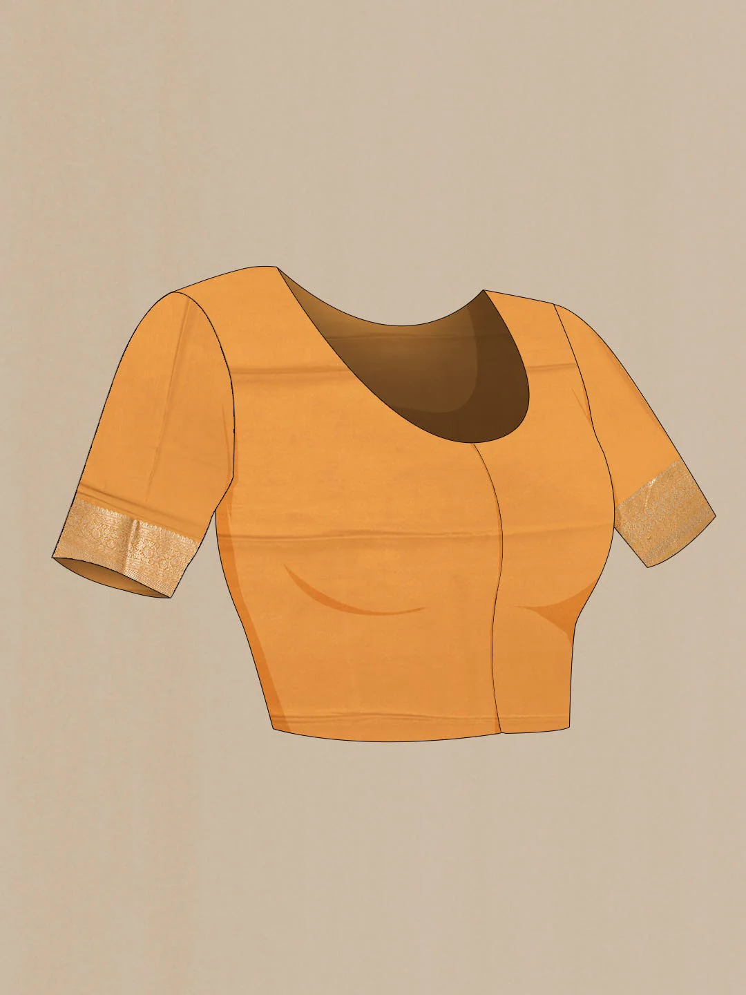 Mustard Dual Tone Mysore Crepe Saree - Image 5