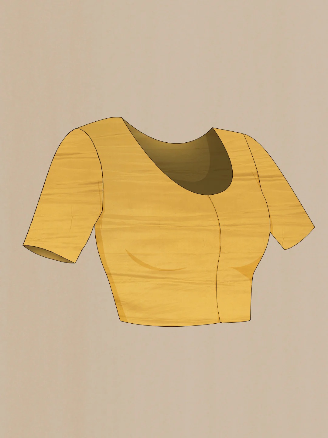 Yellow Mysore Crepe Saree - Image 4
