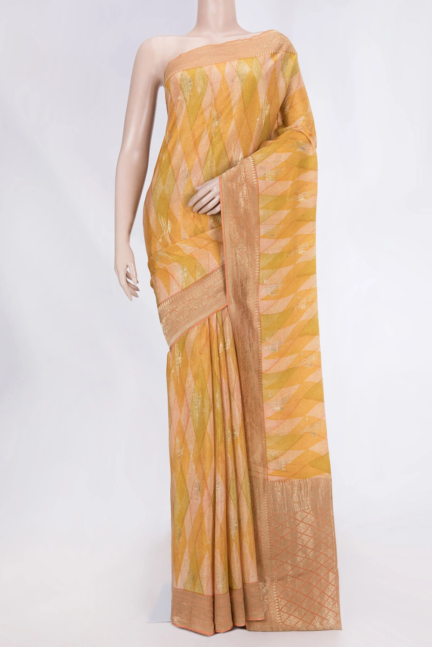 Mustard Dual Tone Mysore Georgette Saree
