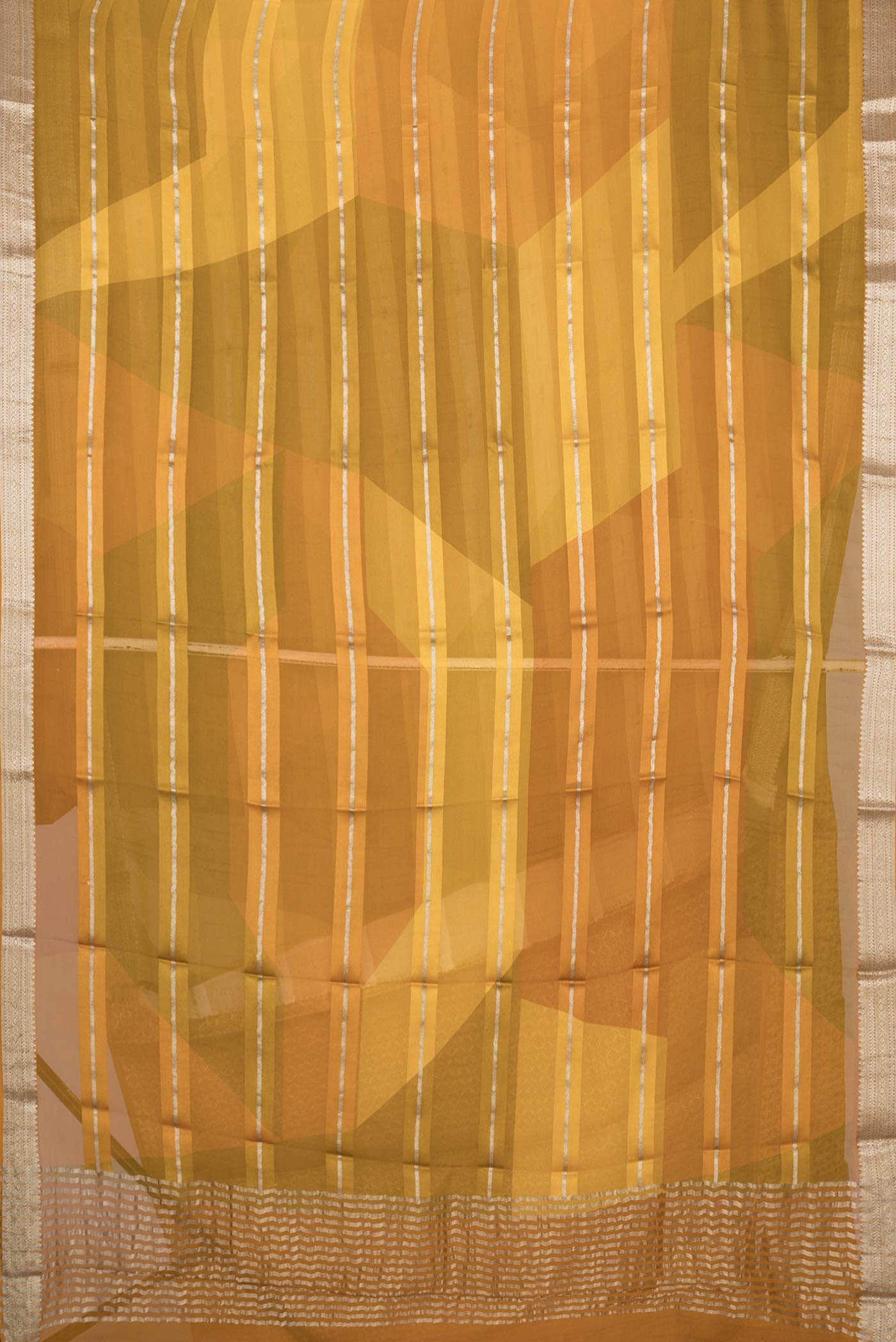 Mustard Dual Tone Mysore Georgette Saree - Image 4