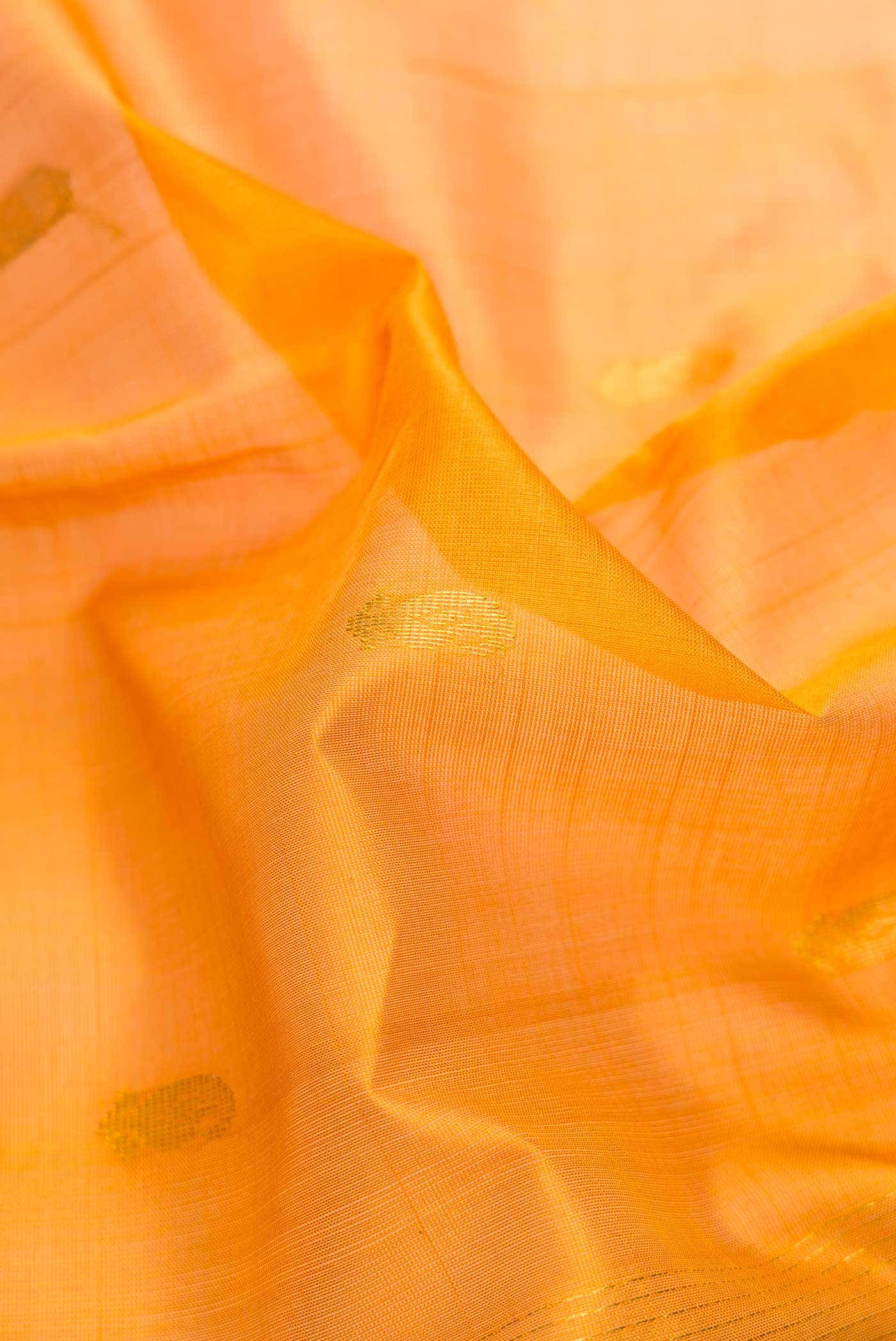 Mustard Dual Tone Silk Cotton Saree - Image 2