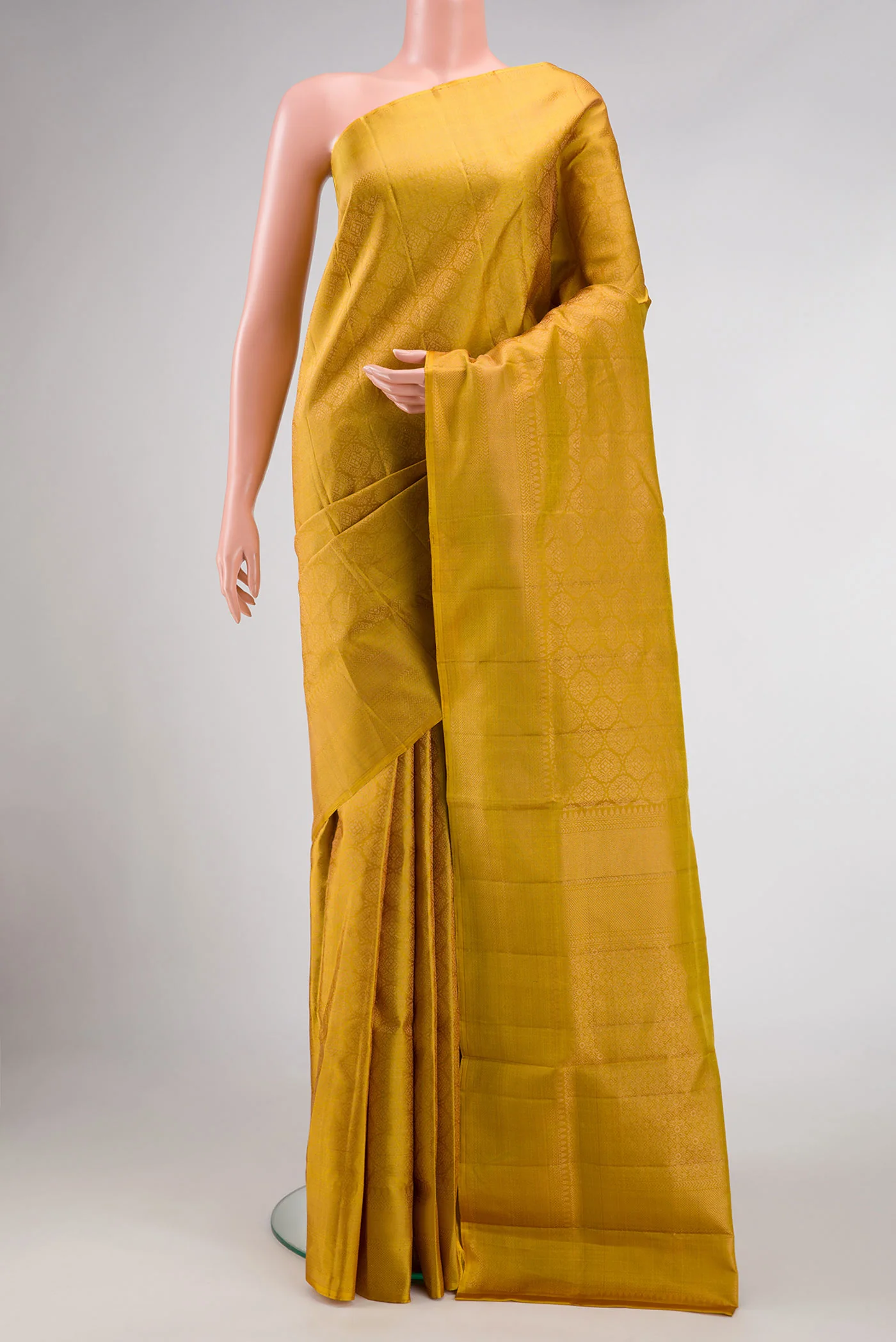 Mustard Dual Tone Soft Silk Saree