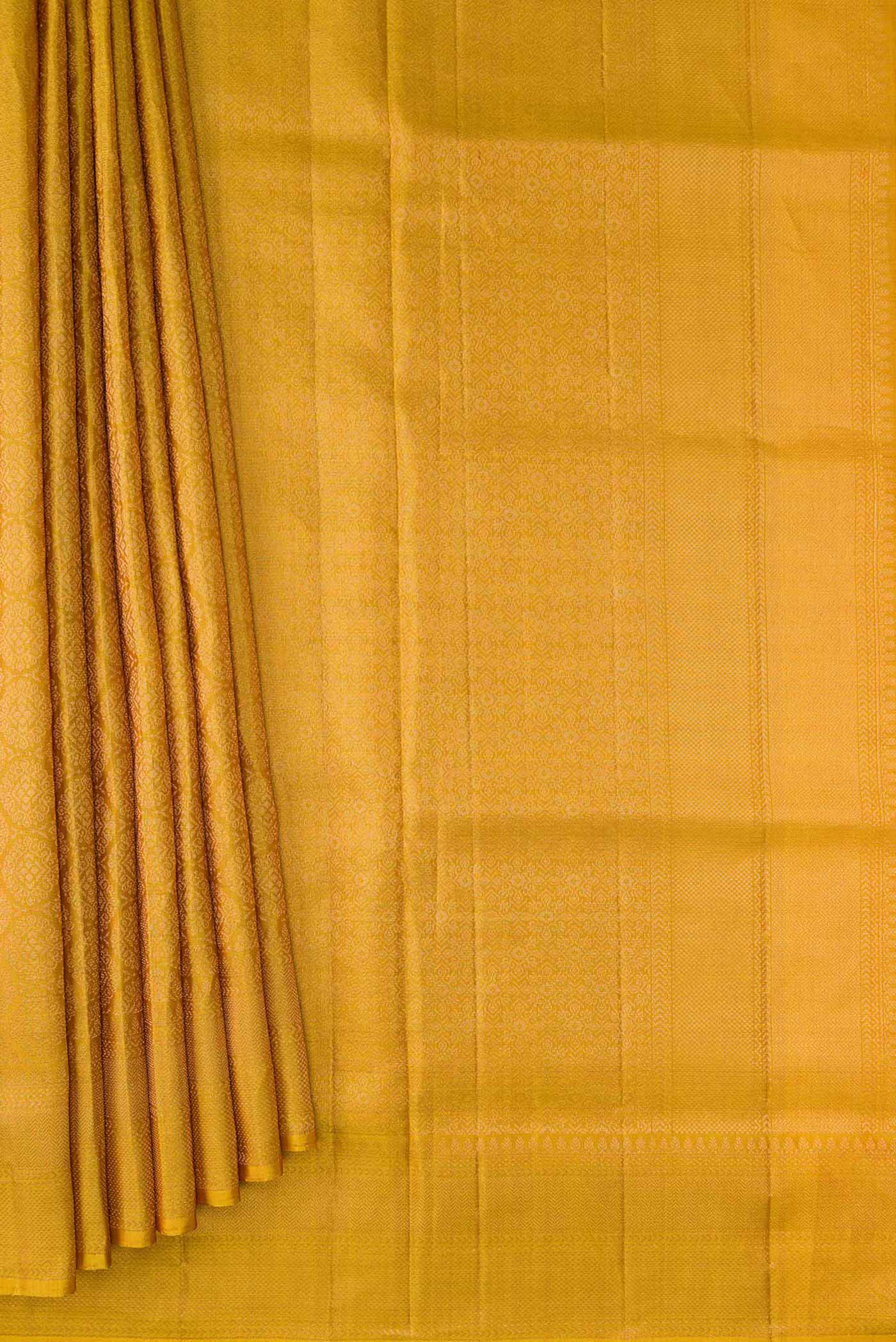 Mustard Dual Tone Soft Silk Saree - Image 4