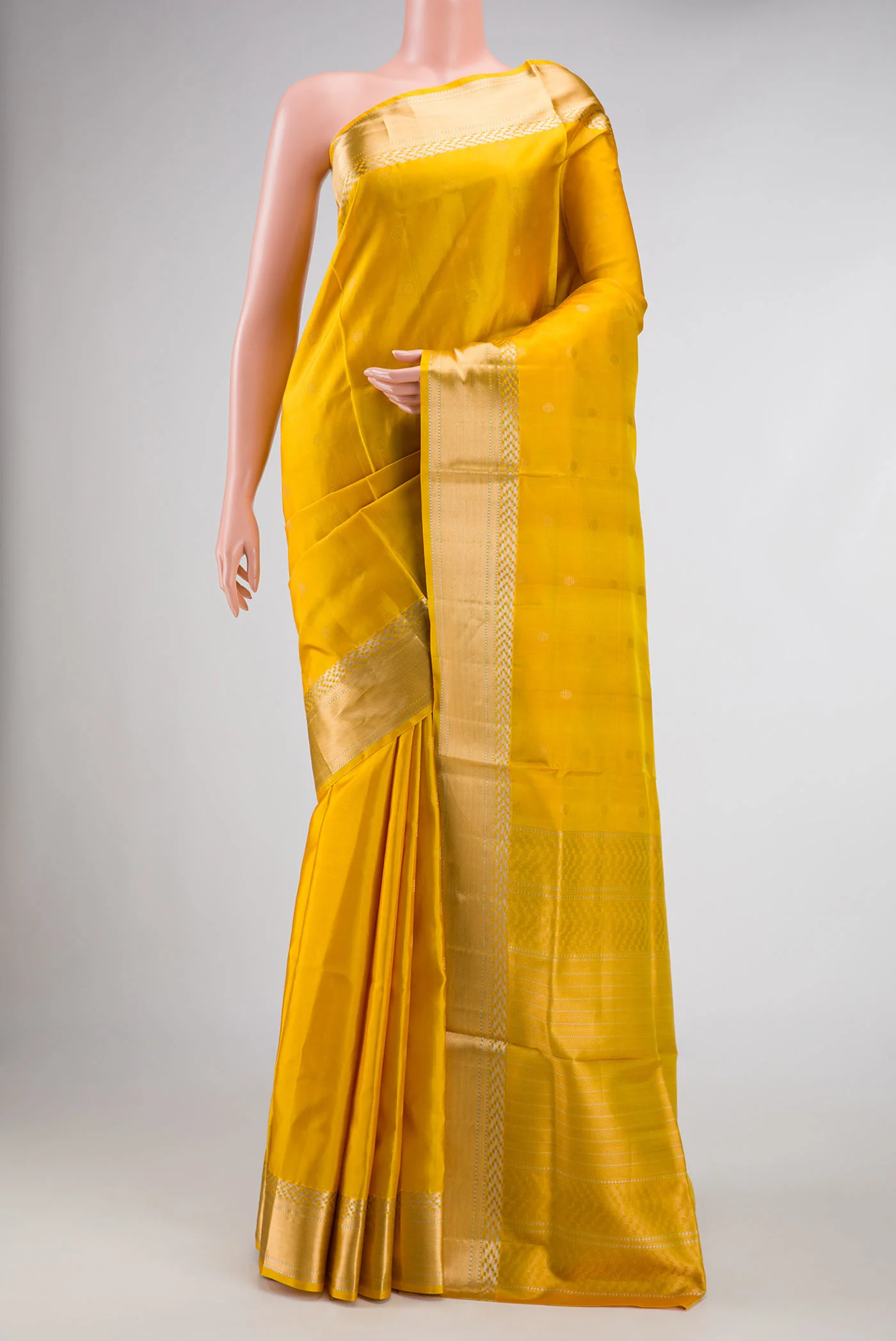 Mustard Dual Tone Soft Silk Saree