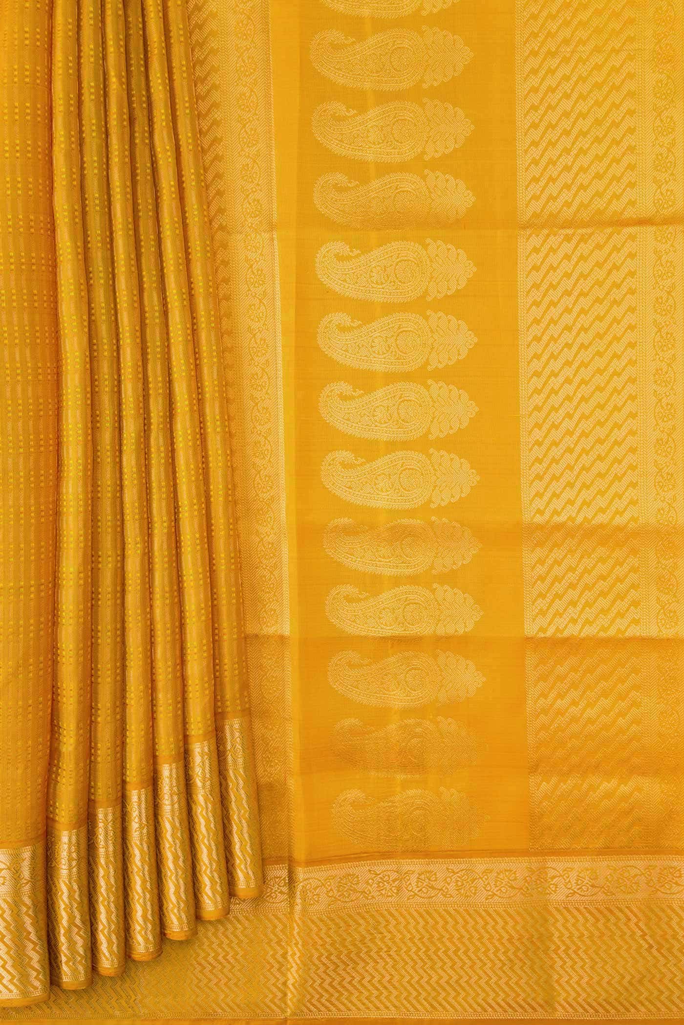 Mustard Dual Tone Soft Silk Saree - Image 2