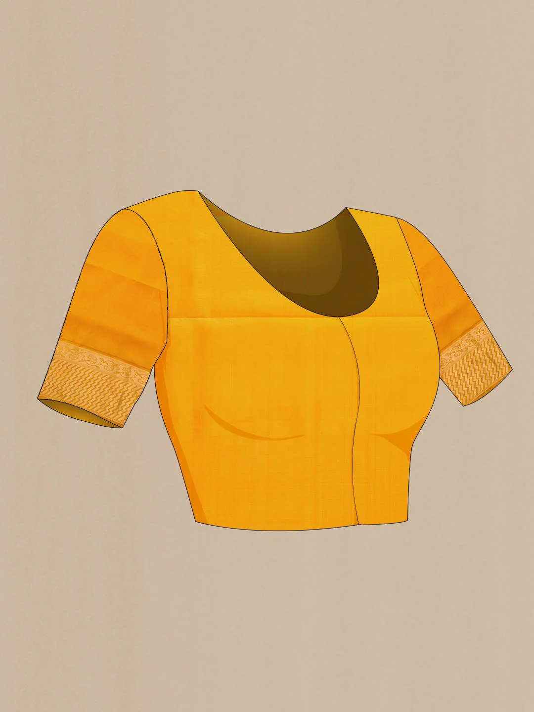 Mustard Dual Tone Soft Silk Saree - Image 6